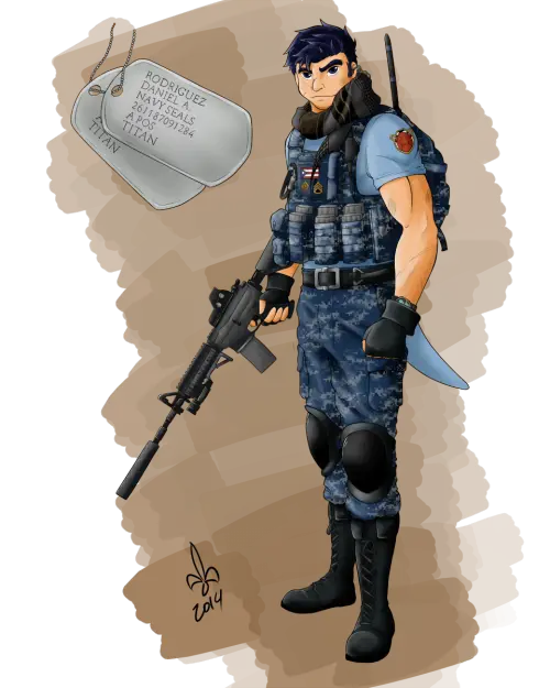 Cartoon Soldier with Weapon