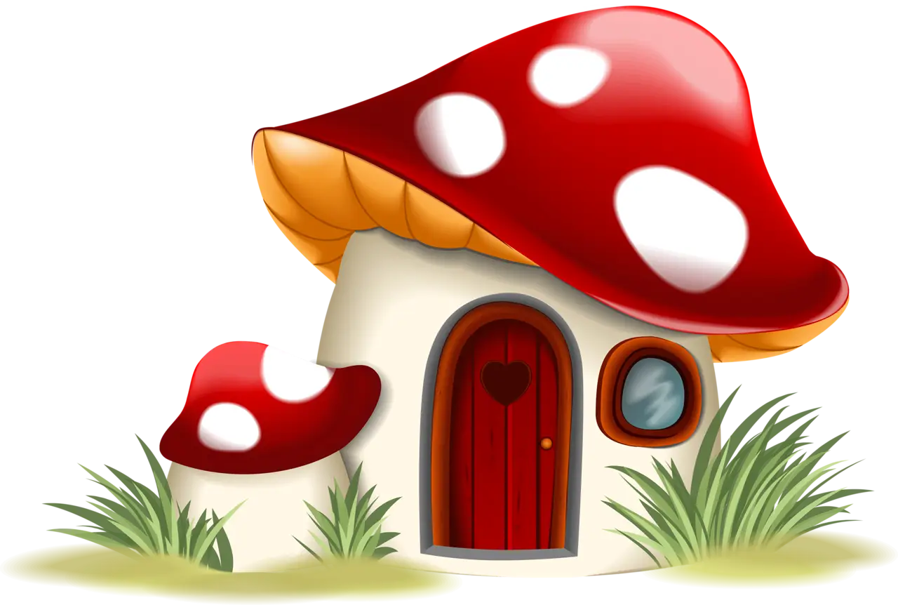 Cute Cartoon Mushroom House