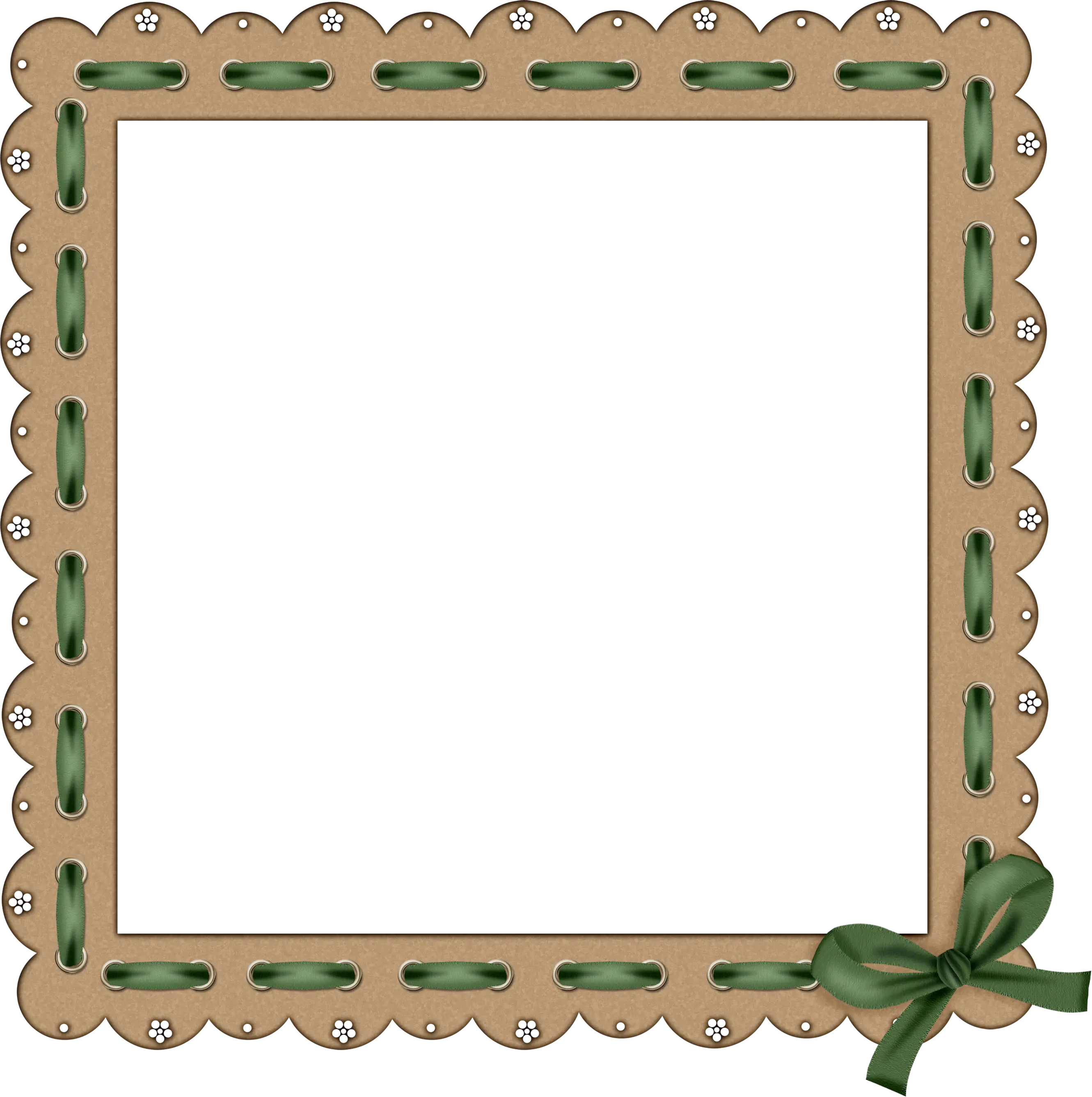 Decorative Frame with Green Ribbon
