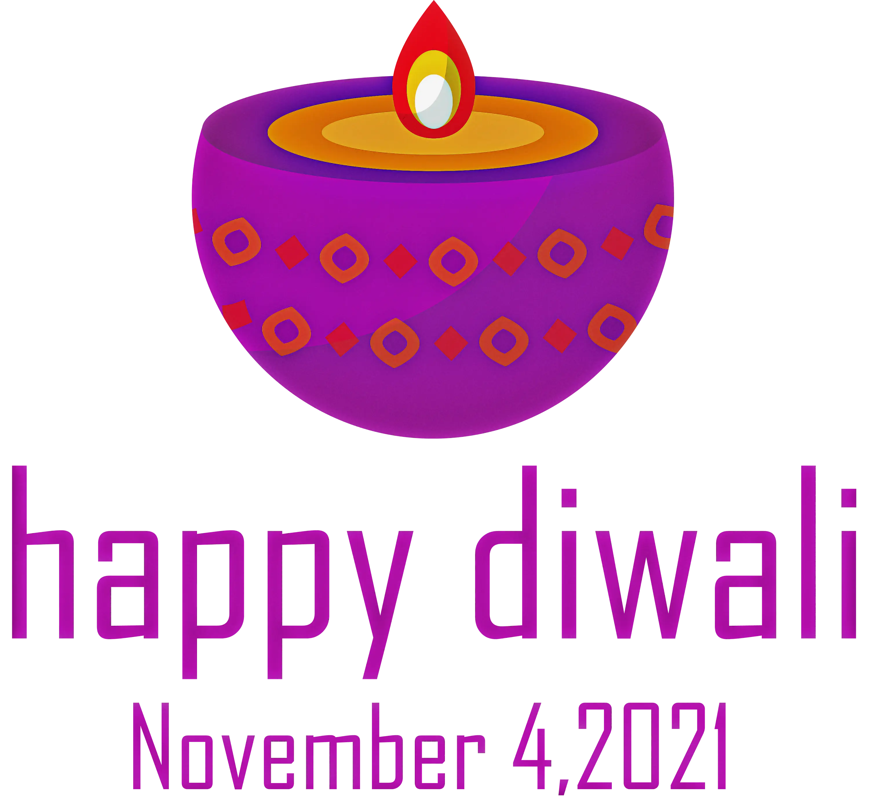 Happy Diwali Lamp with Date