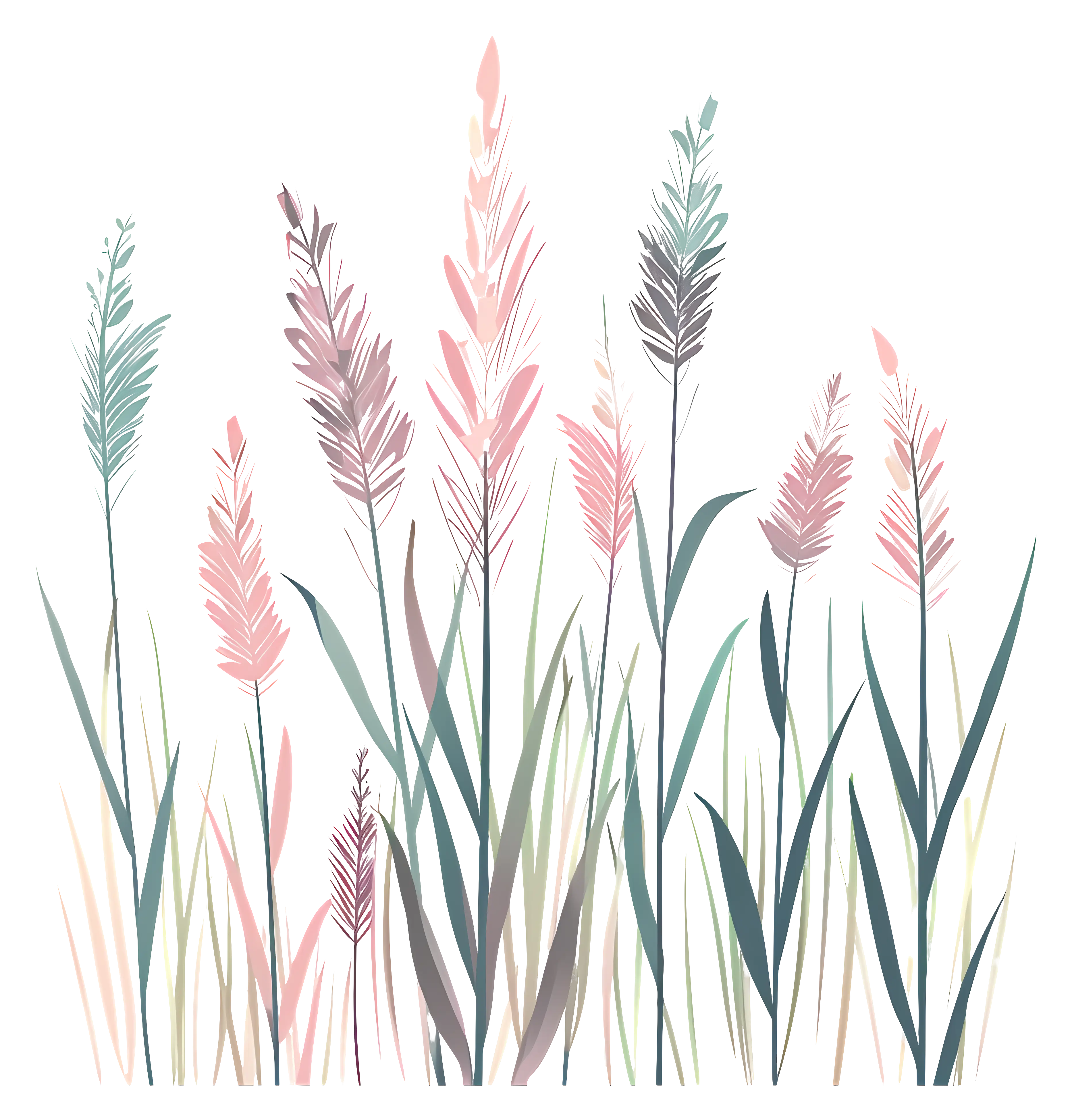 Colorful Pastel Grass Plants
