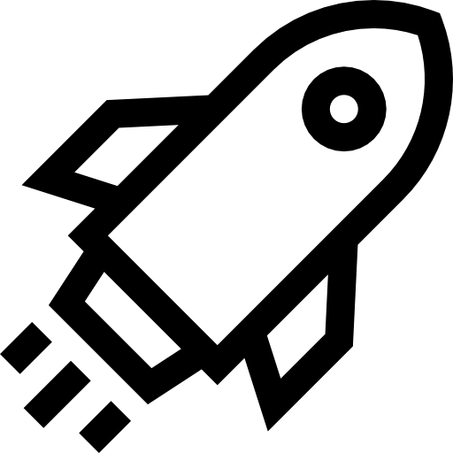 Black Rocket Icon for Space Exploration