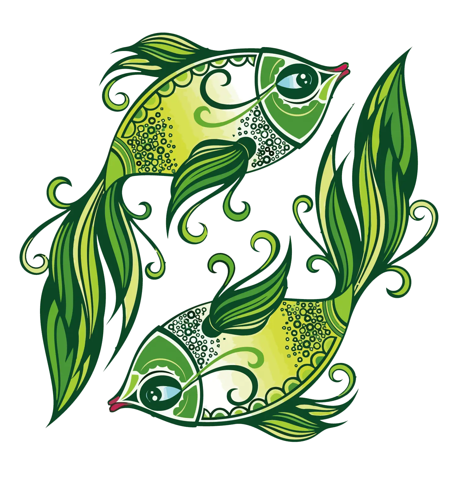 Green Pisces Fish Illustration
