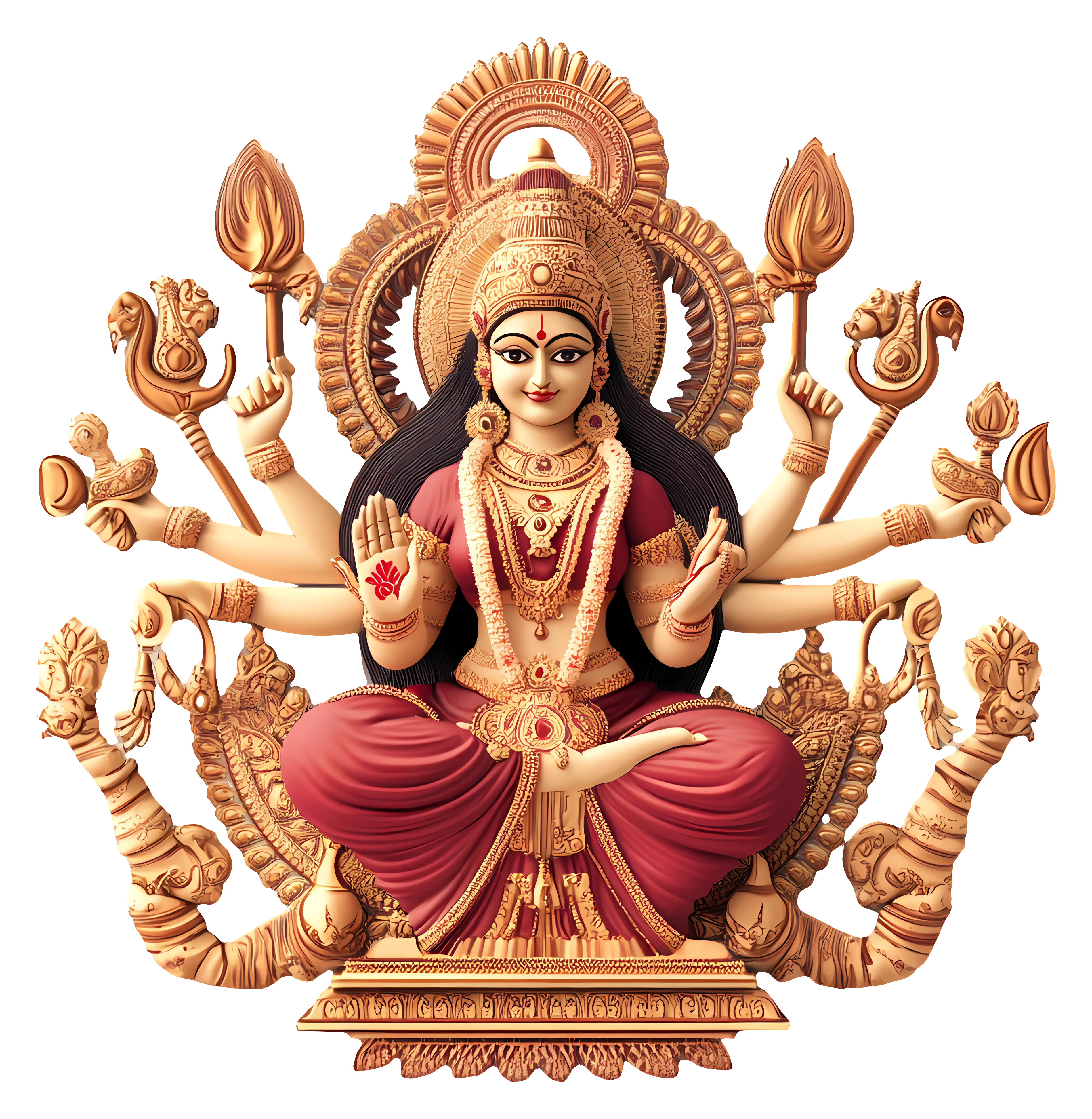 Hindu Goddess Statue with Multiple Arms