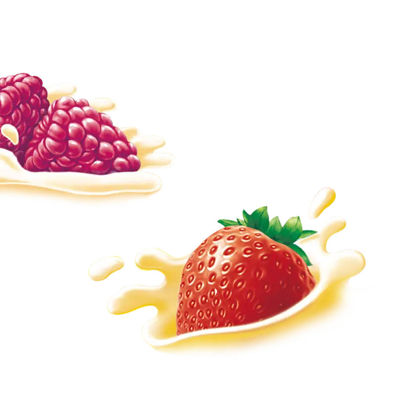 Strawberry and Raspberry in Cream