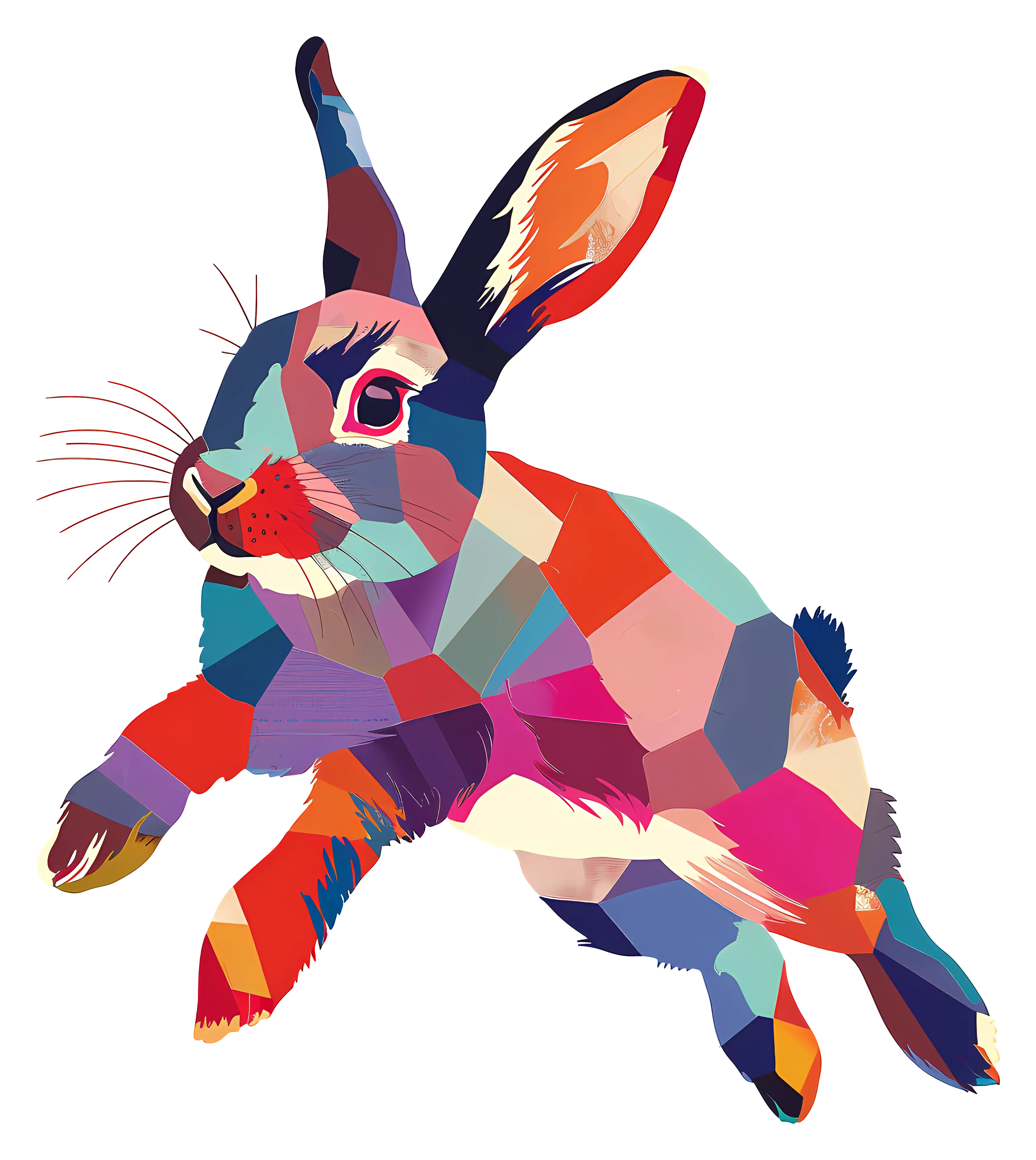 Abstract Colorful Rabbit Art