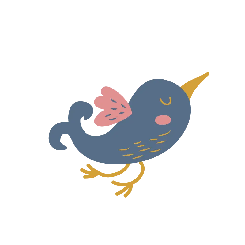 Cute Doodle Bird Illustration