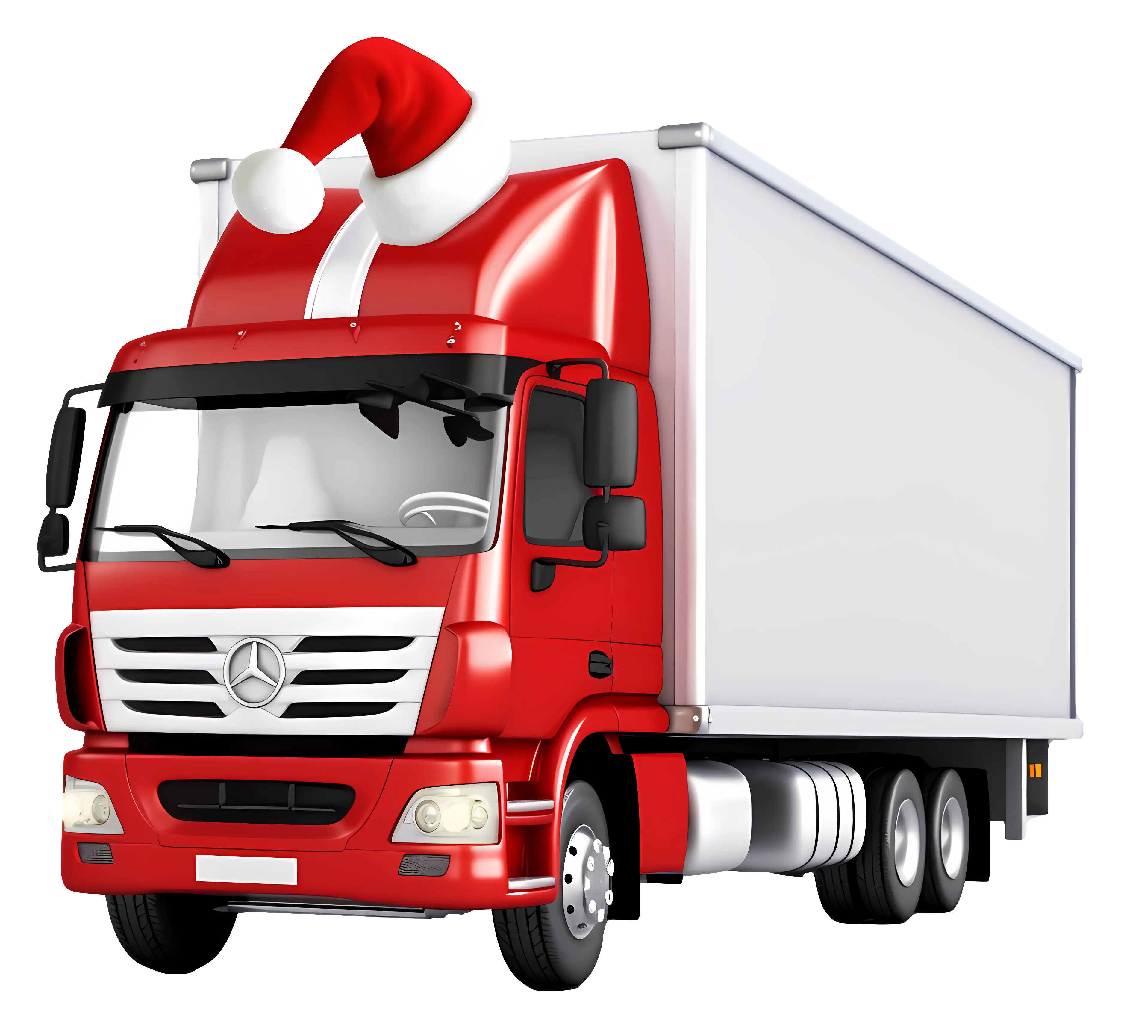 Festive Truck with Santa Hat