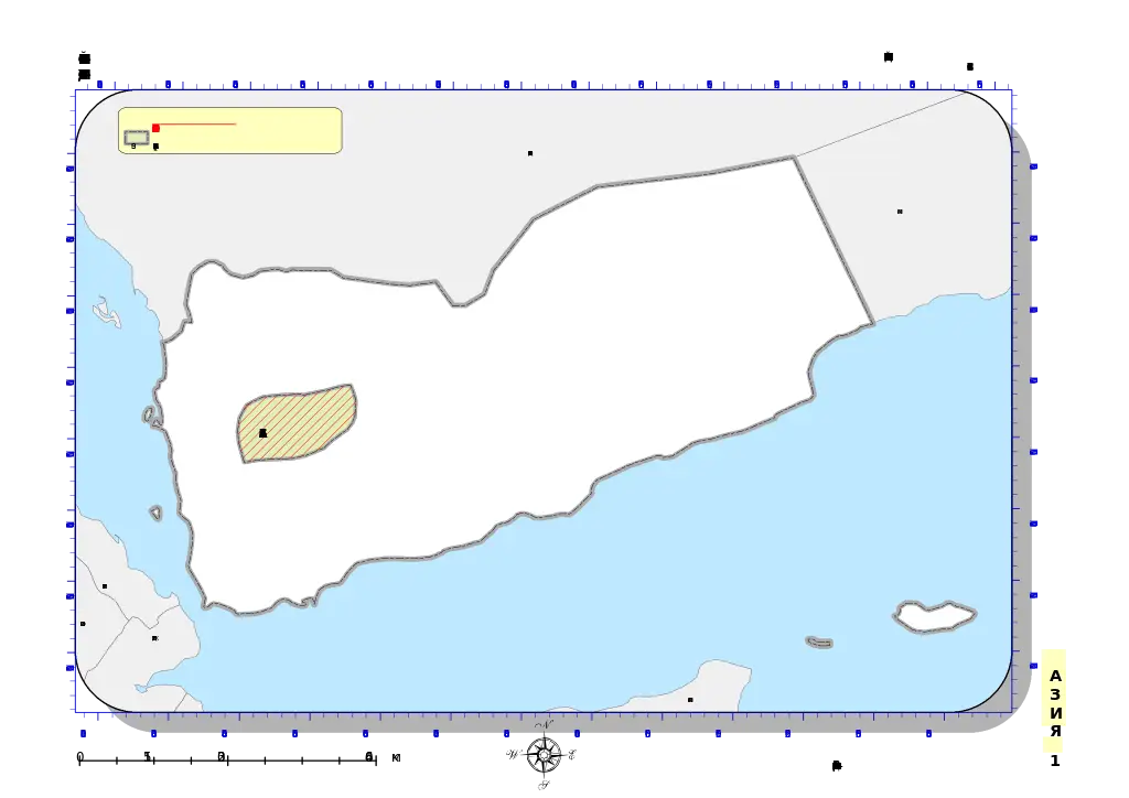 Map of Yemen with Coastal Outline