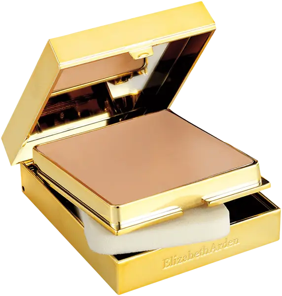 Golden Compact Powder Cosmetic