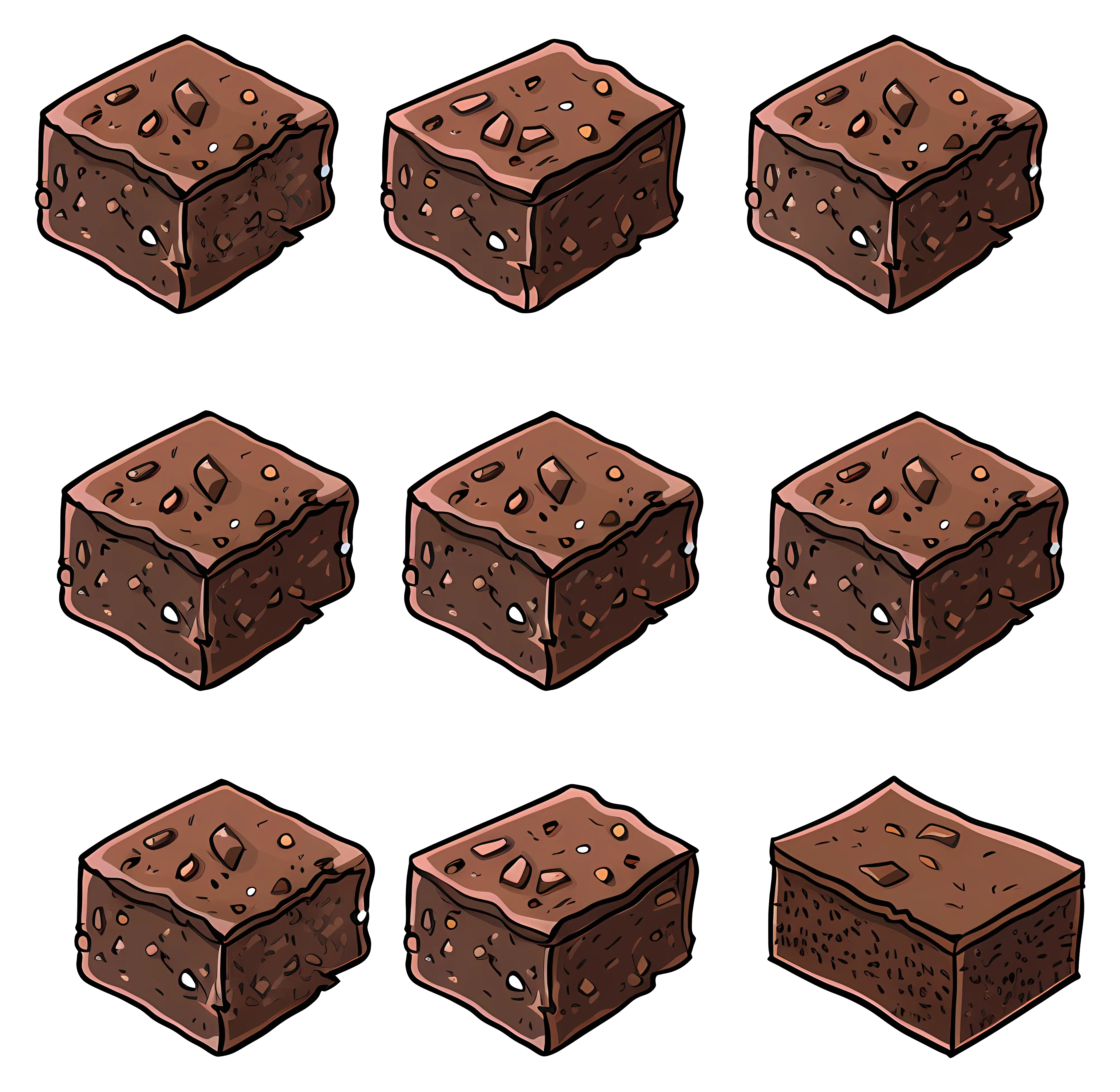 Chocolate Brownies in Different Angles