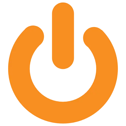 Orange Power Button Symbol
