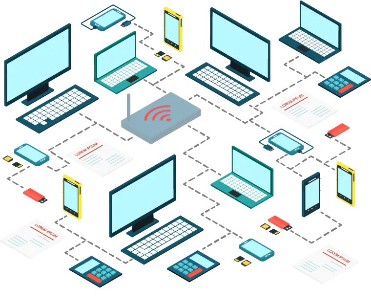 Network Diagram with Connected Devices