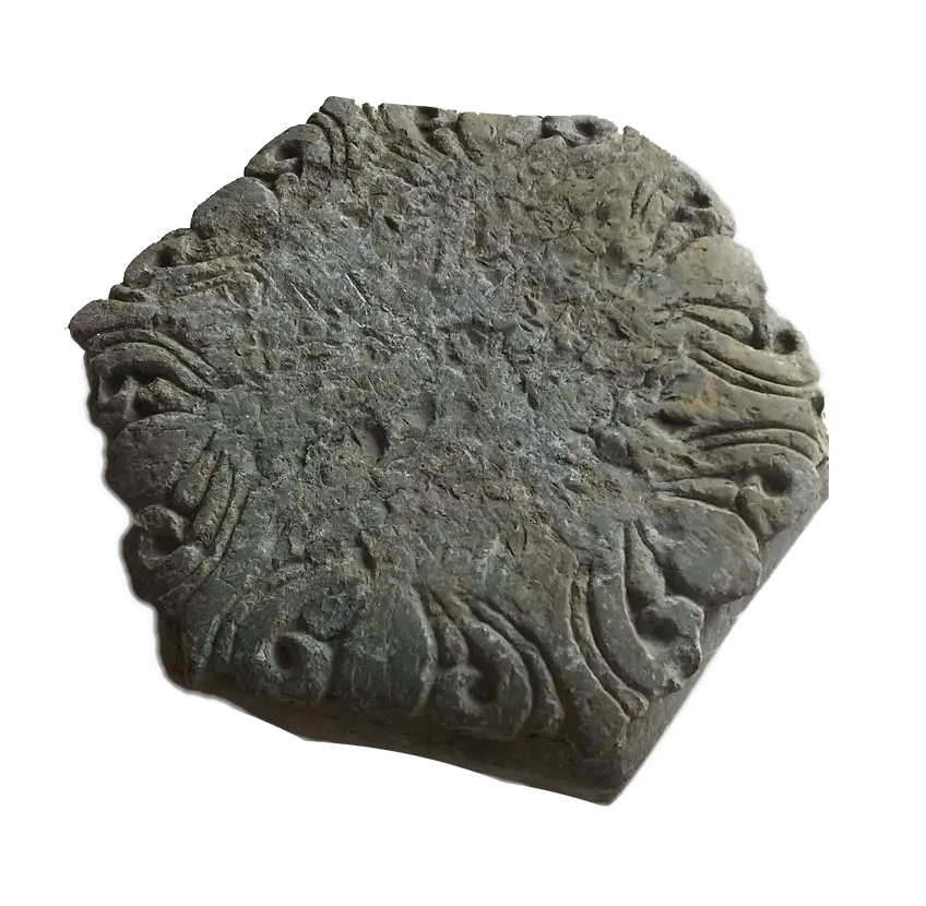 Ancient Carved Hexagonal Stone
