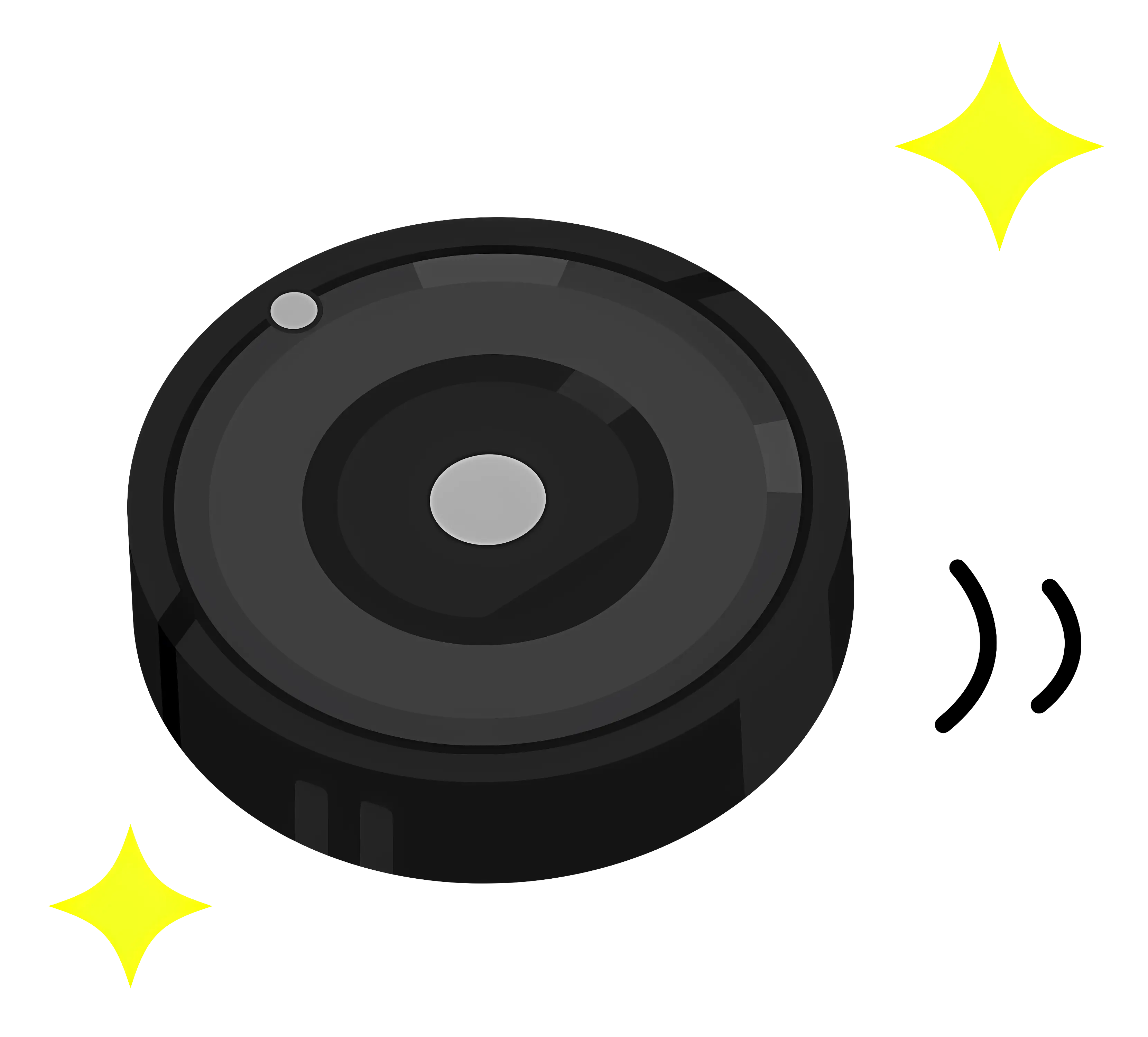 Round Black Automated Robotic Vacuum Cleaner