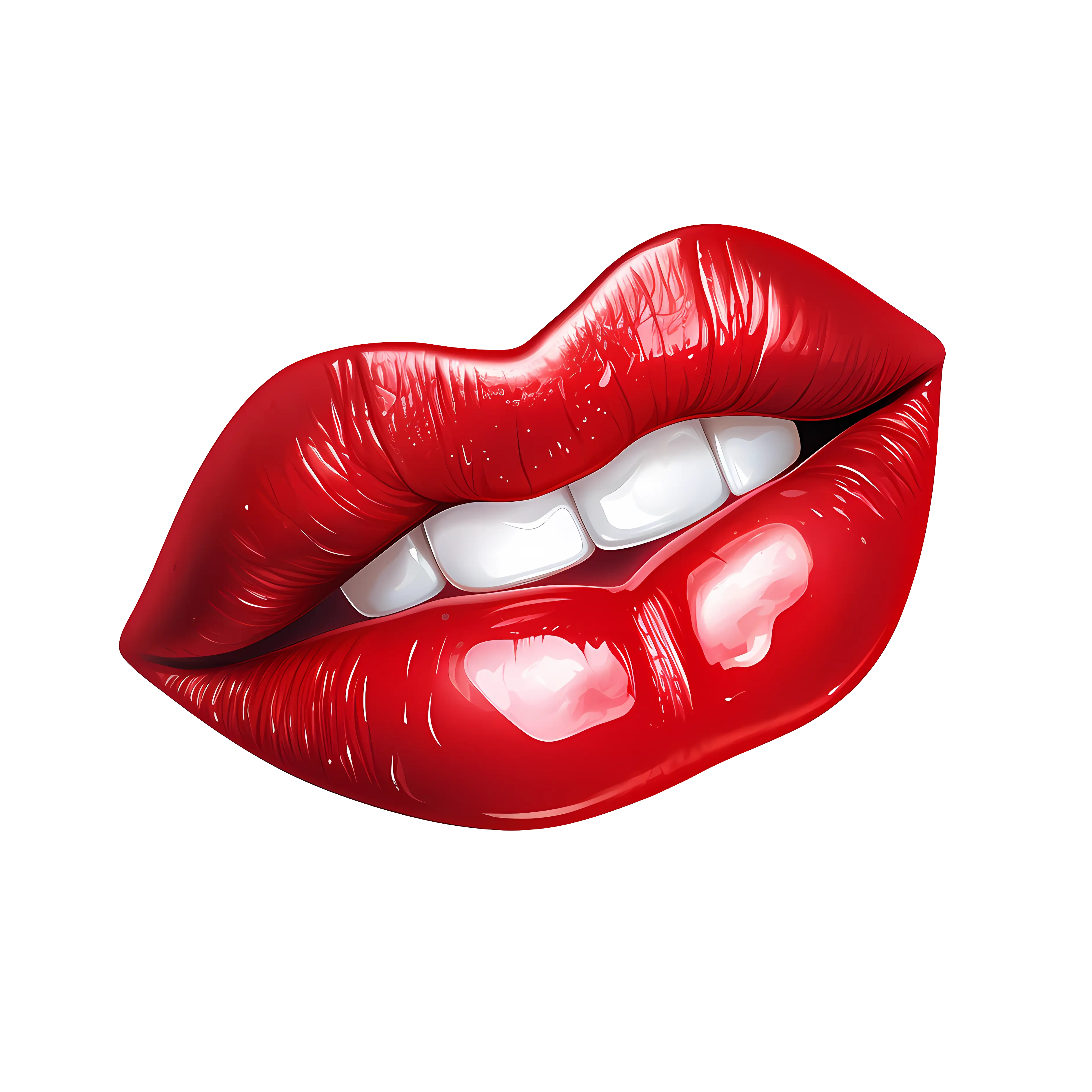 Glossy Red Lips Illustration