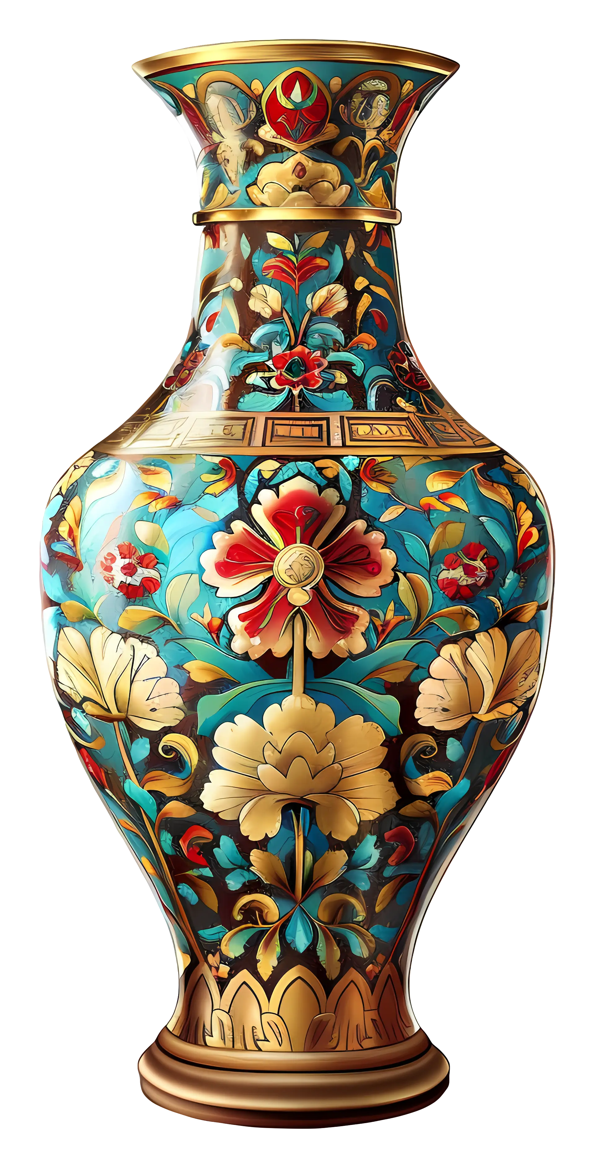 Ornamental Vase with Floral Patterns