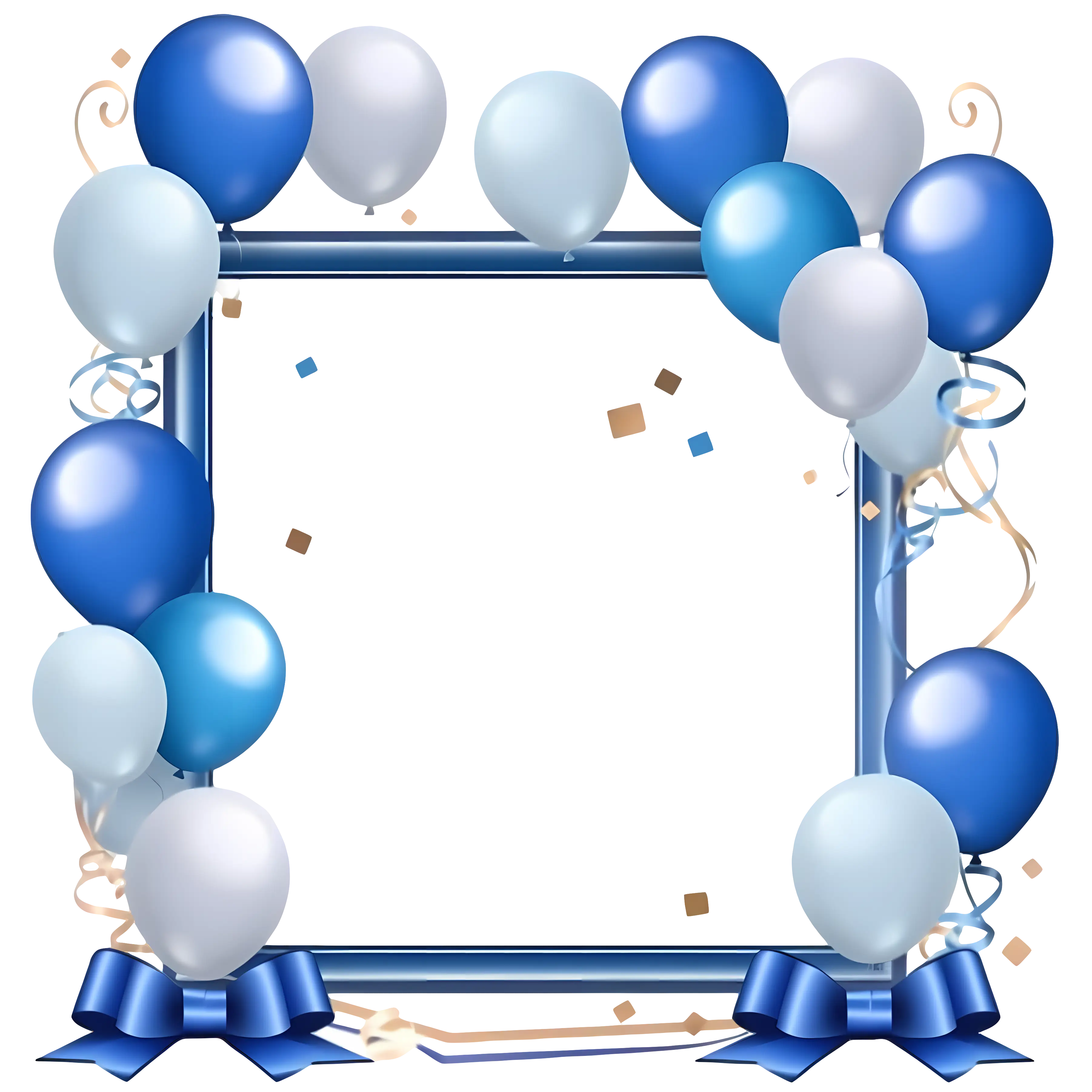 Blue Balloon-Decorated Party Celebration Frame