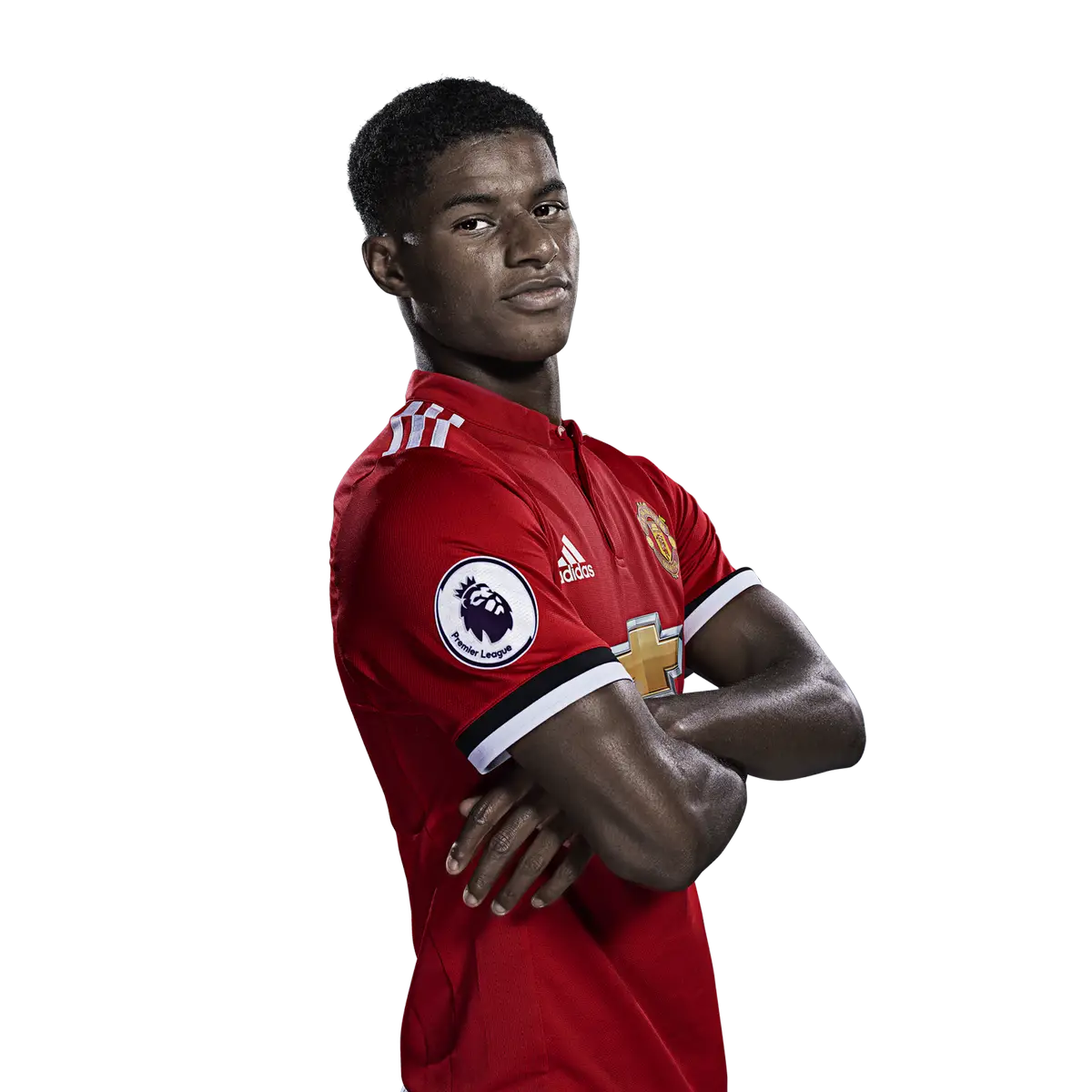 Soccer Player in Red Uniform