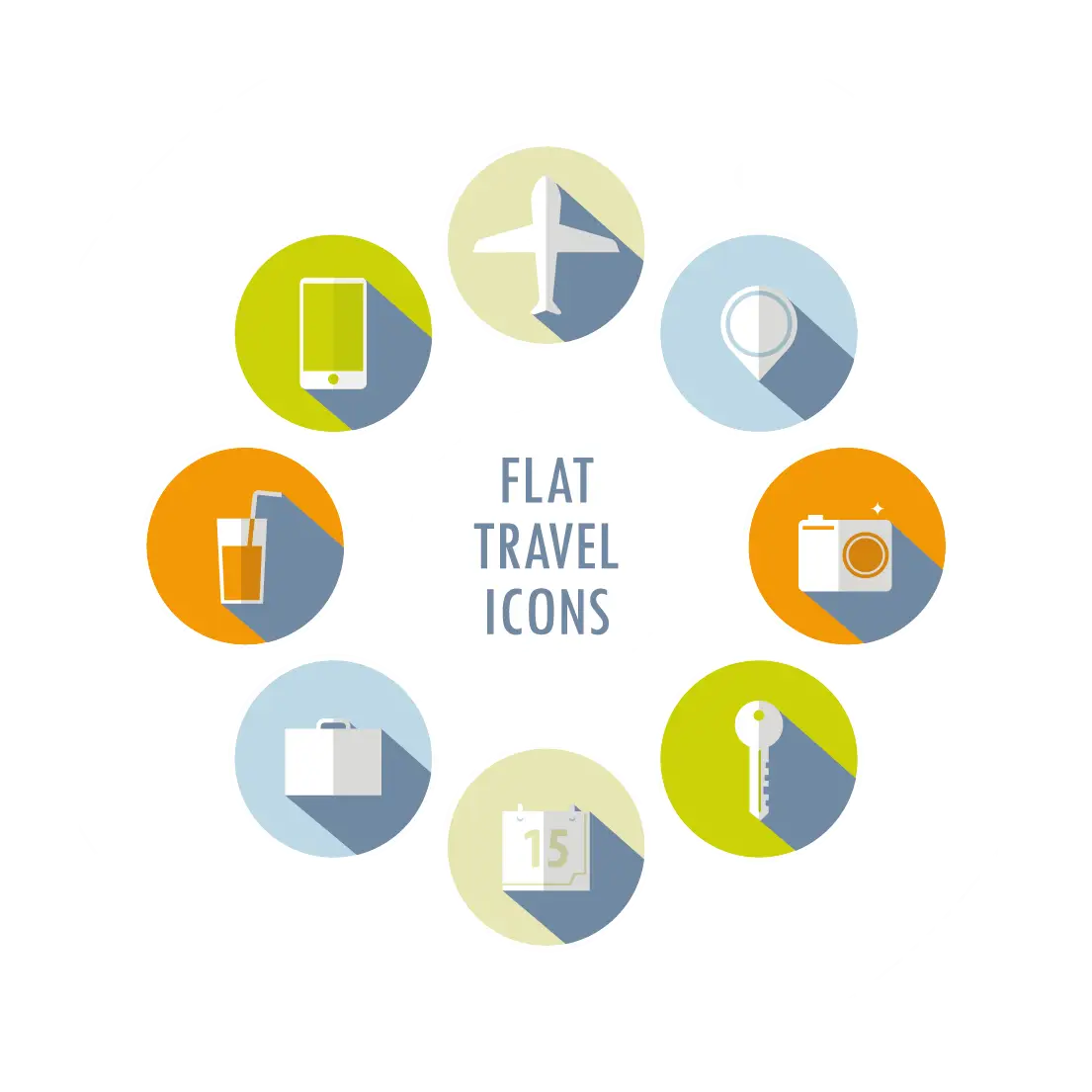 Flat Travel Icons Set