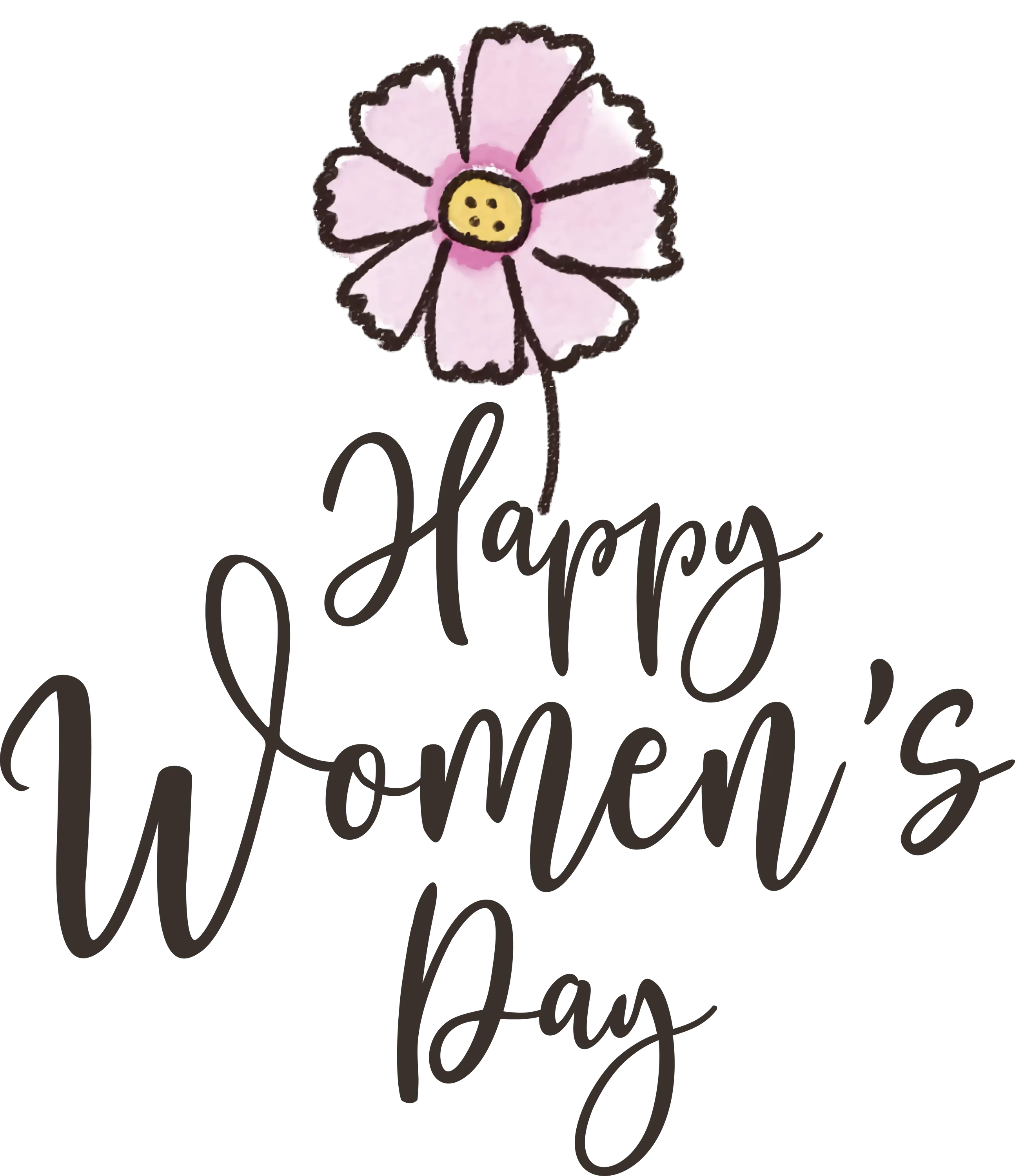 Women&#039;s Day Greeting with Pink Flower