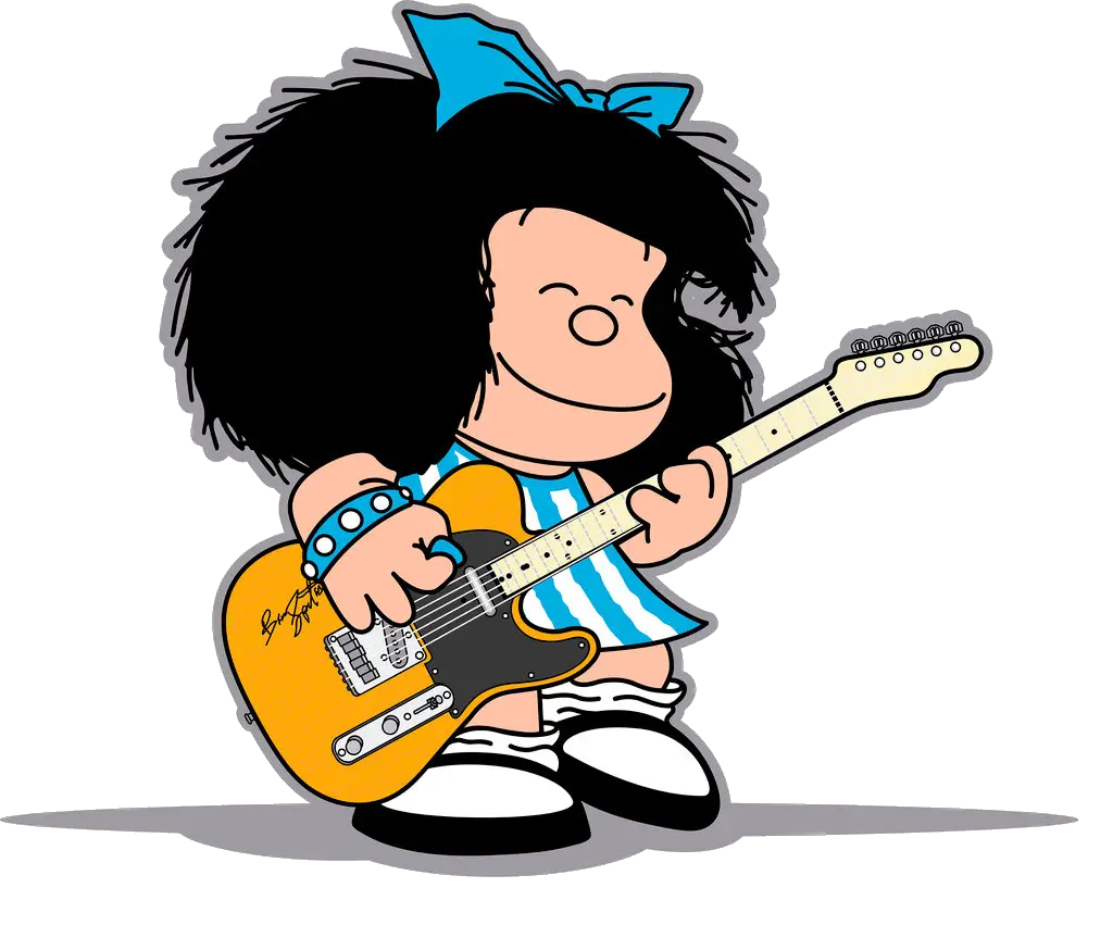 Cartoon Girl Playing Guitar