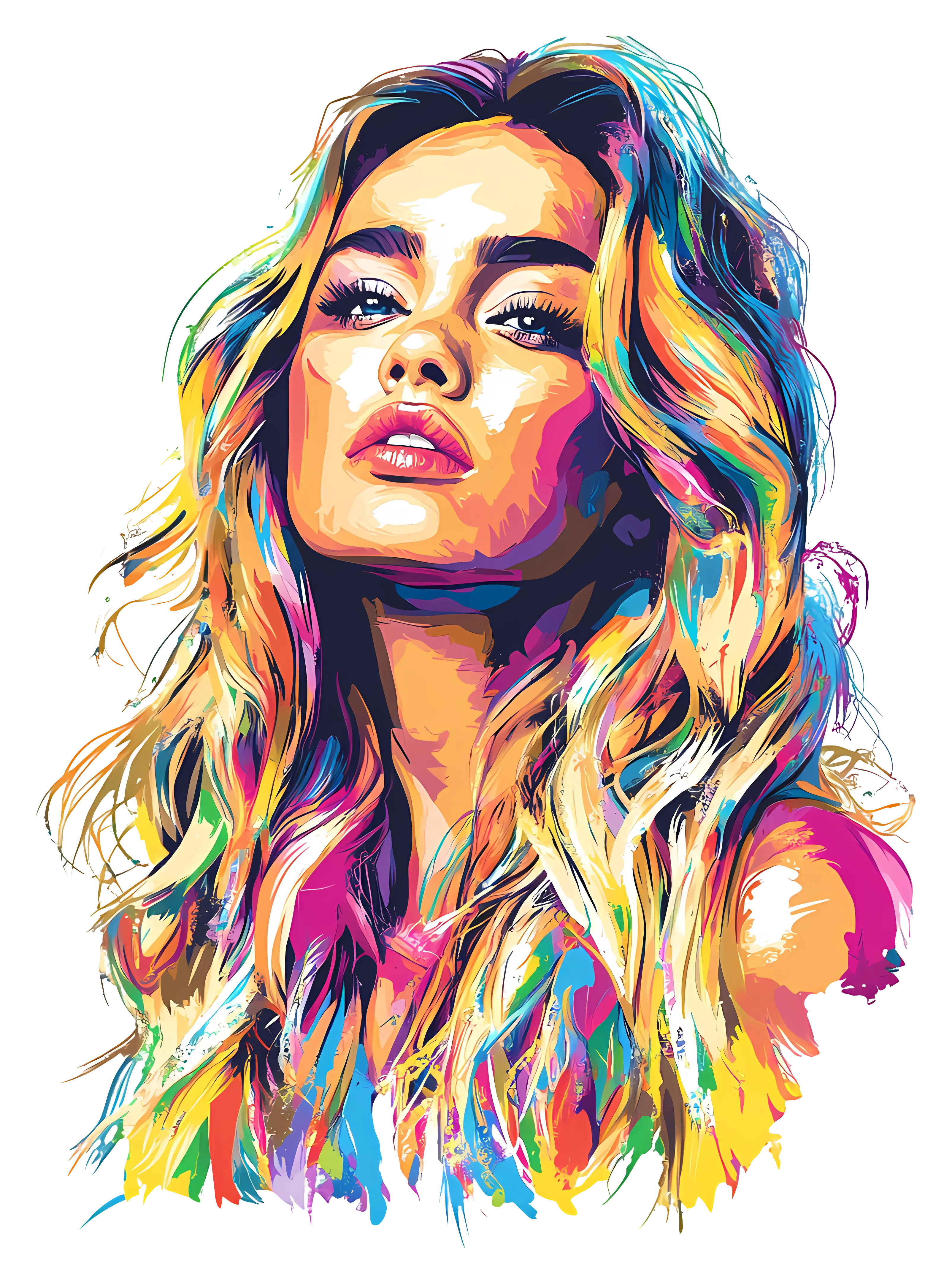 Colorful Abstract Portrait of a Woman