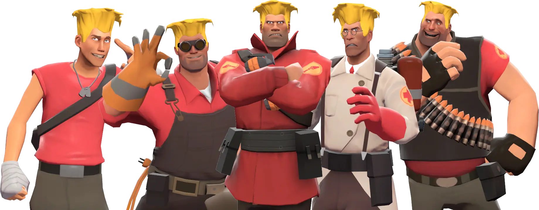 Group of Game Characters in Uniform