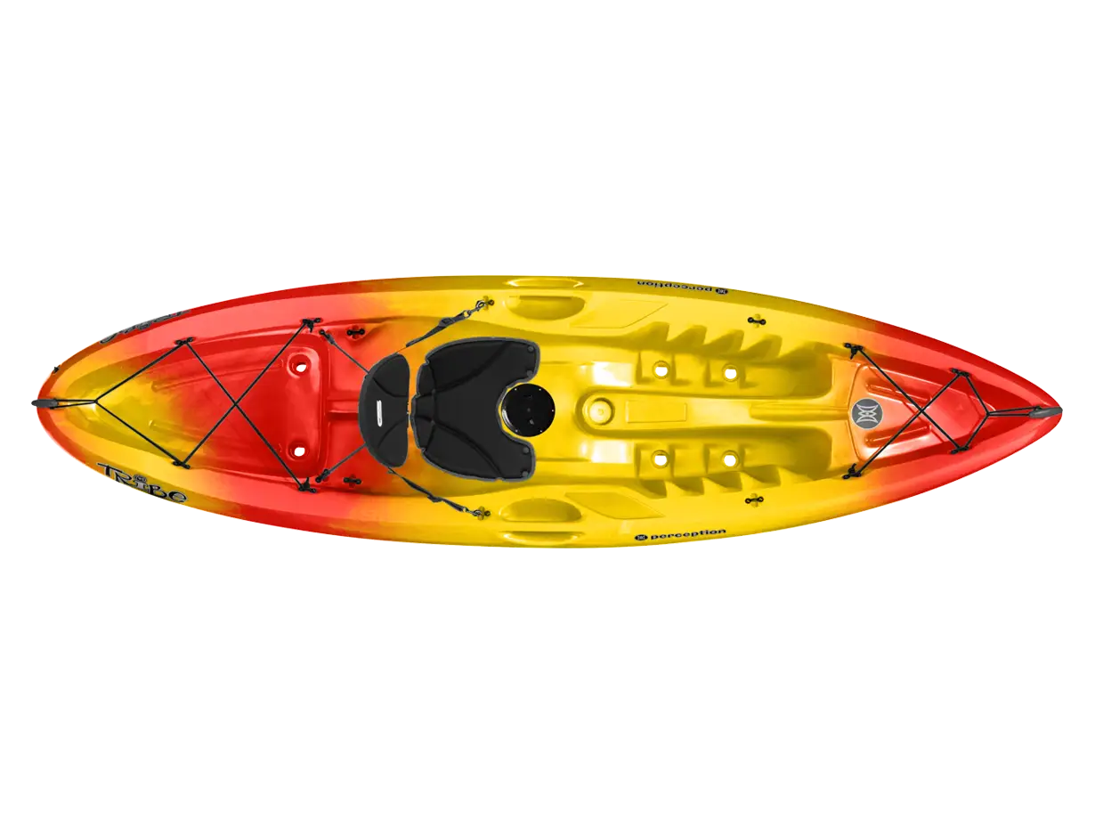 Two-Toned Yellow and Red Kayak for Water Adventures