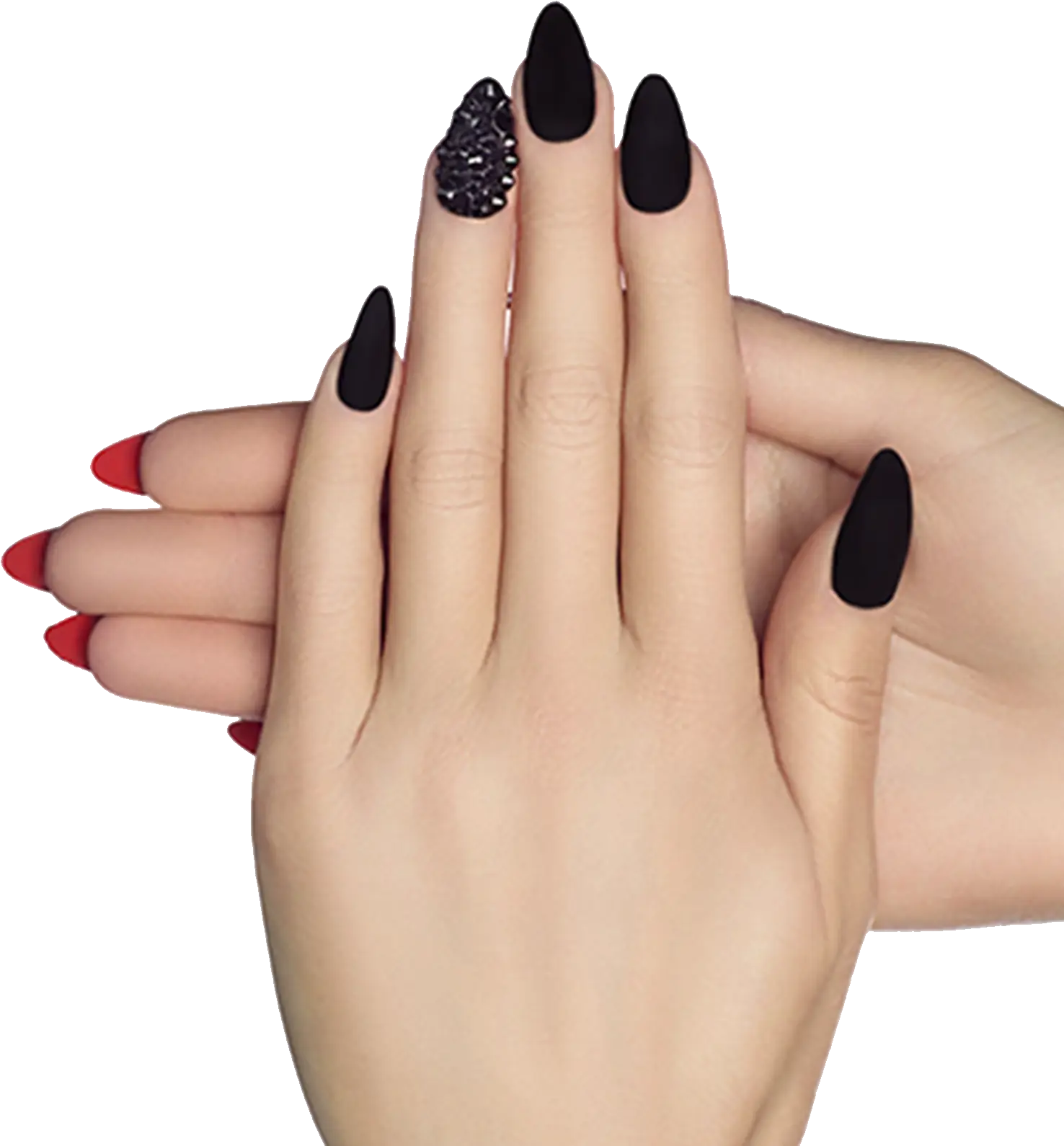 Manicured Hands with Black Nails