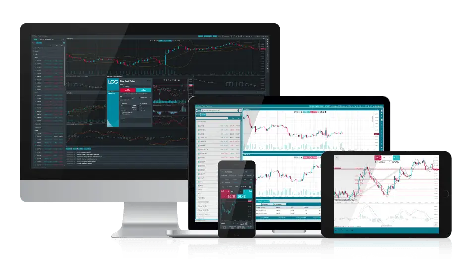 Devices Displaying Financial Charts