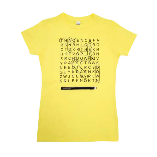Yellow T-shirt with Word Search Puzzle