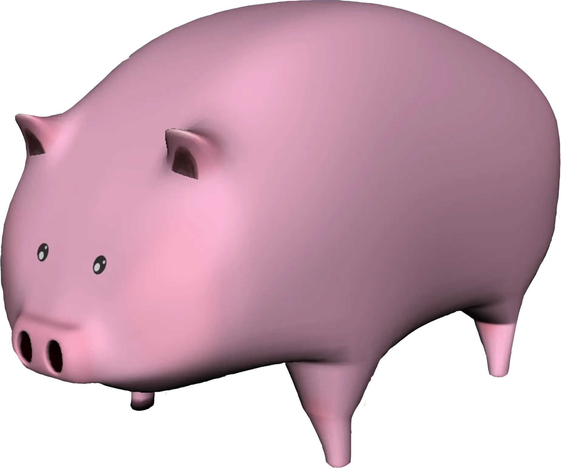 3D Cartoon Pink Pig Design