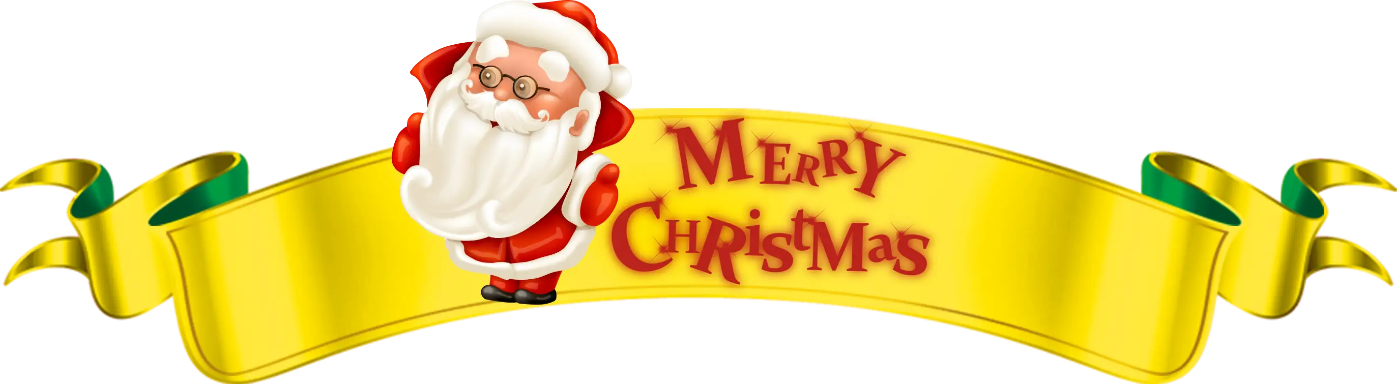Merry Christmas Banner with Santa