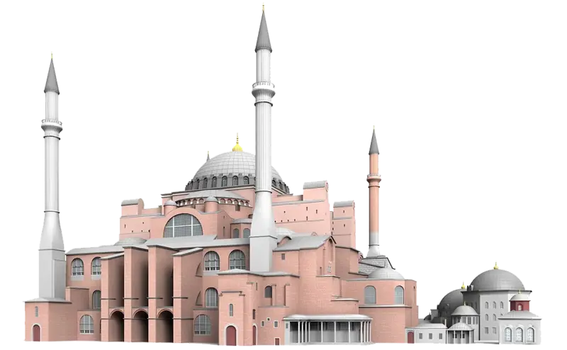 Stunning Pink Mosque with Intricate Detailing
