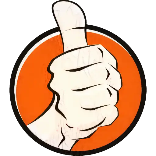 Thumbs Up Hand in Orange Circle Logo