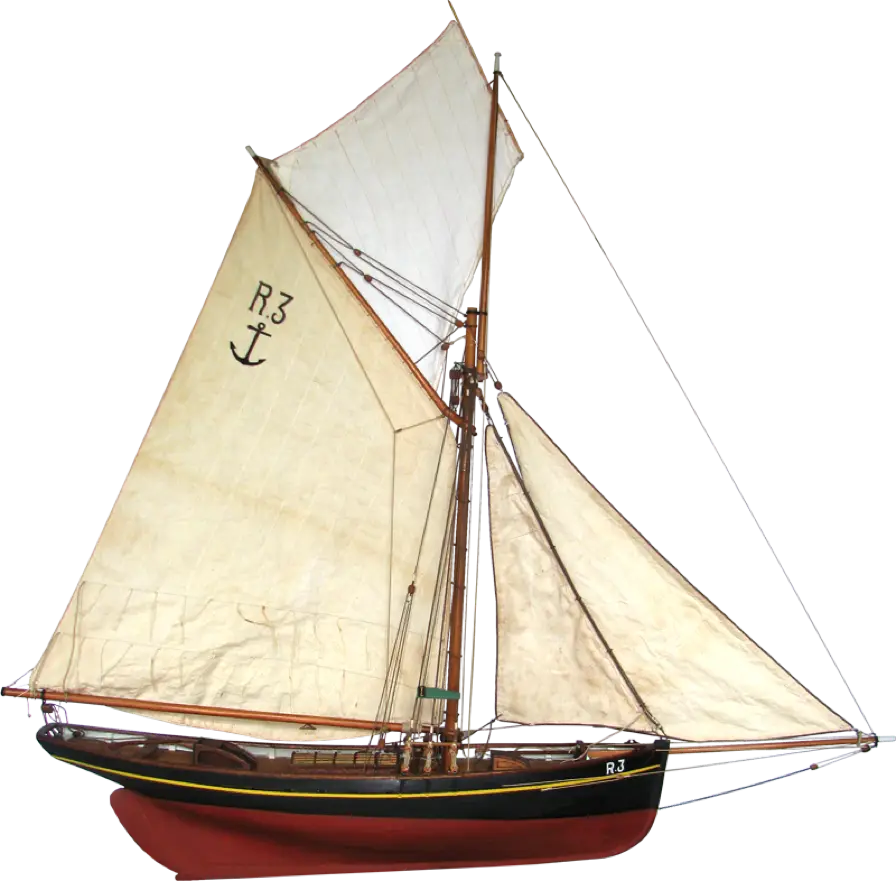Vintage Sailing Boat with Sails