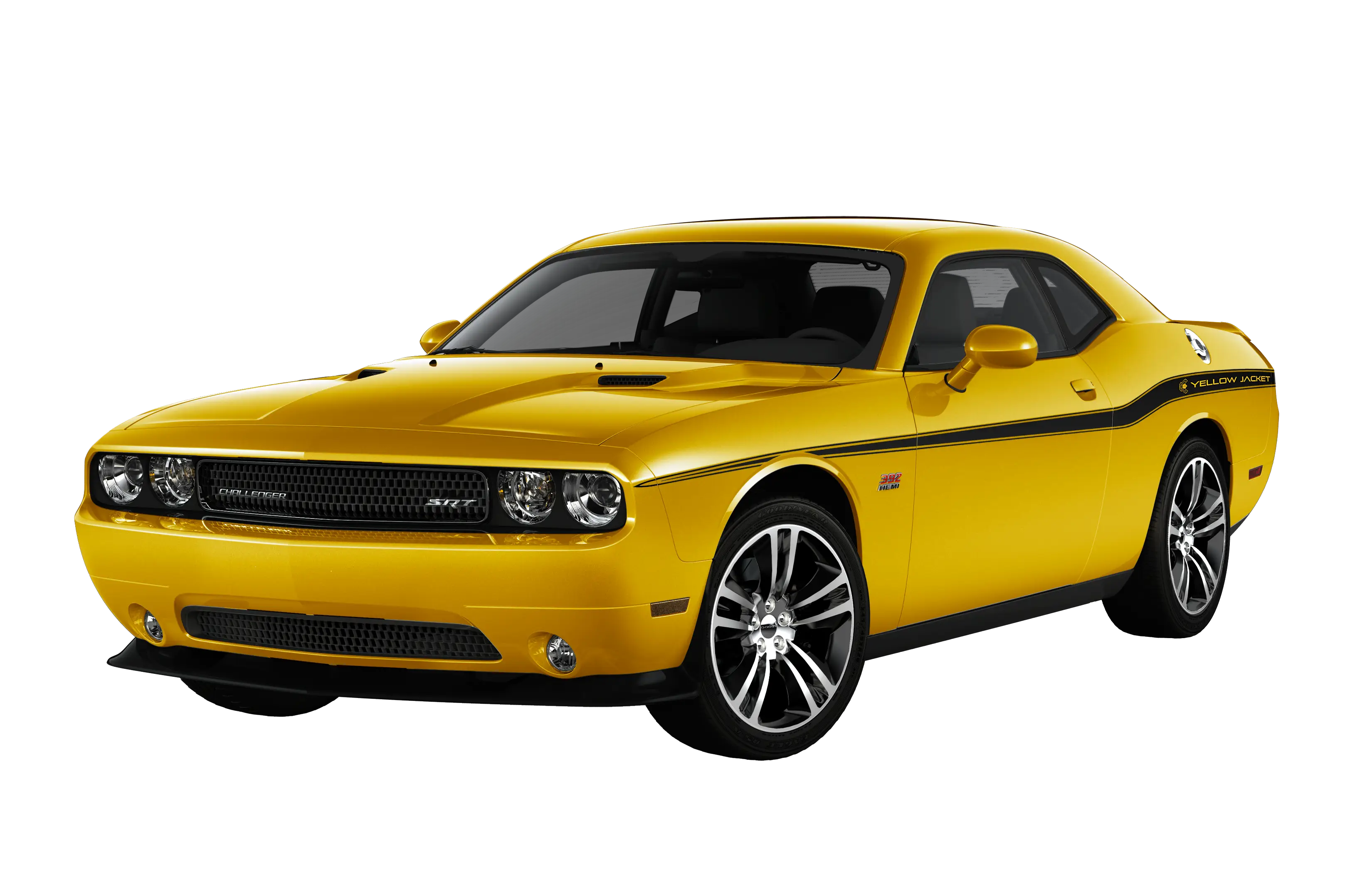 Side View of a Yellow Muscle Car