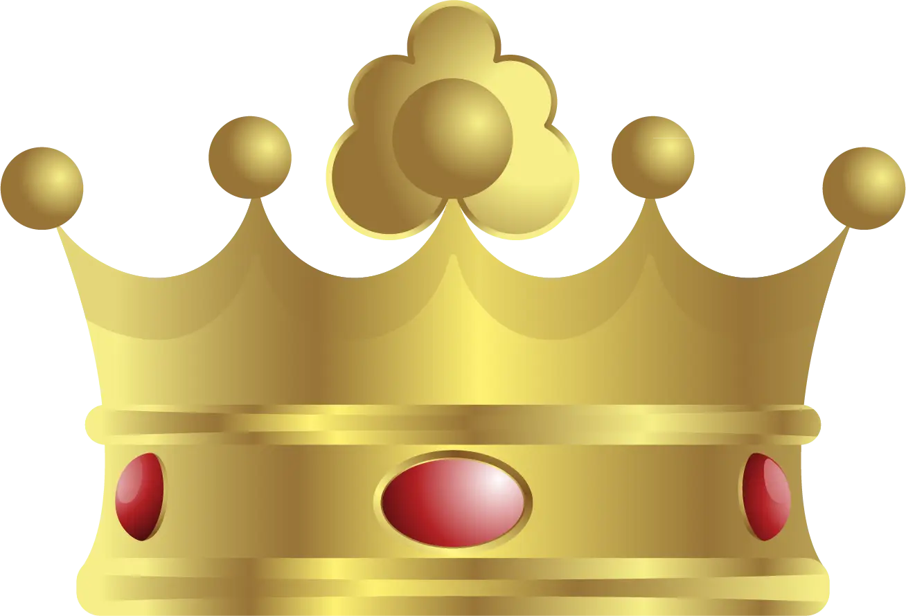 Golden Crown with Red Gemstones