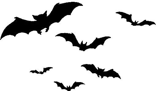 Flying Black Bat Silhouettes for Halloween