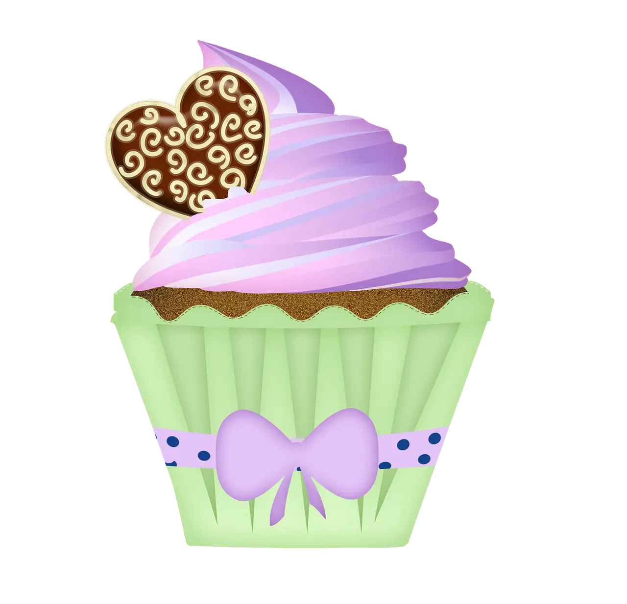 Decorative Cupcake with Heart