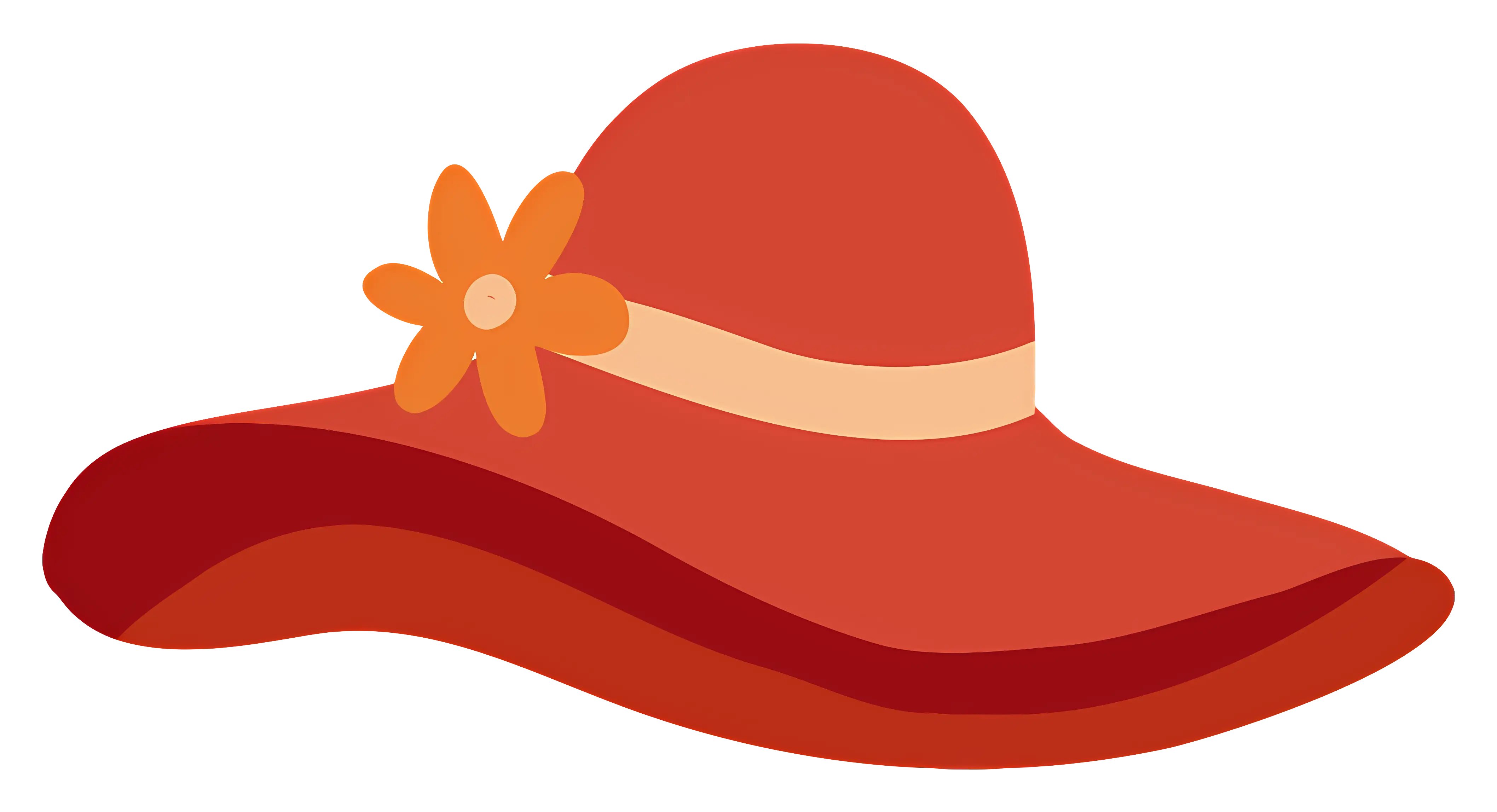 Red Hat with Flower Decoration
