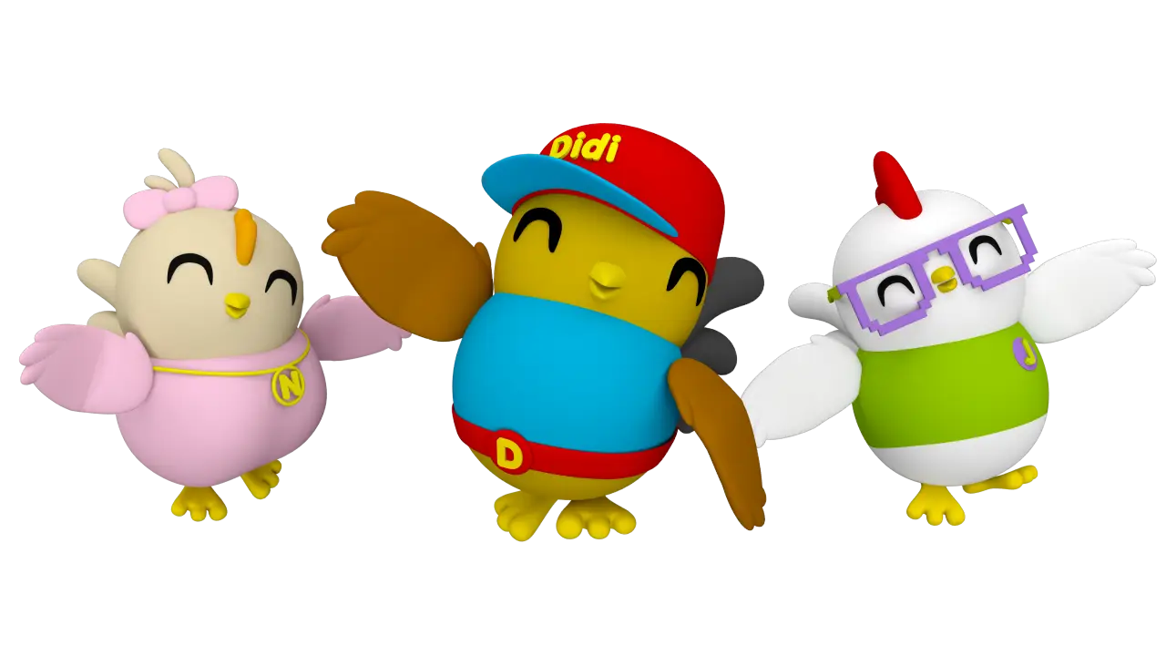 Three Cartoon Birds