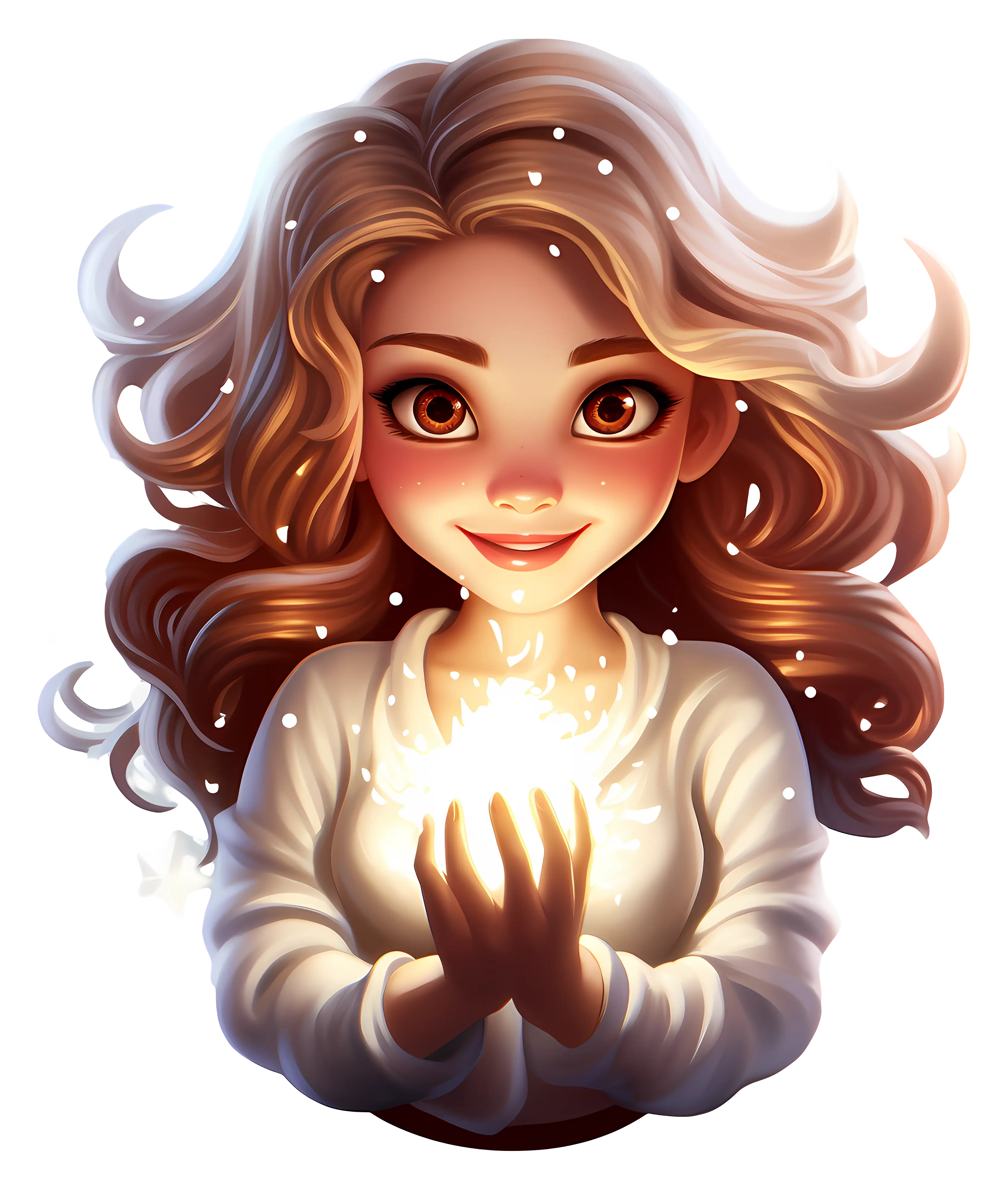 Girl Holding Magical Light