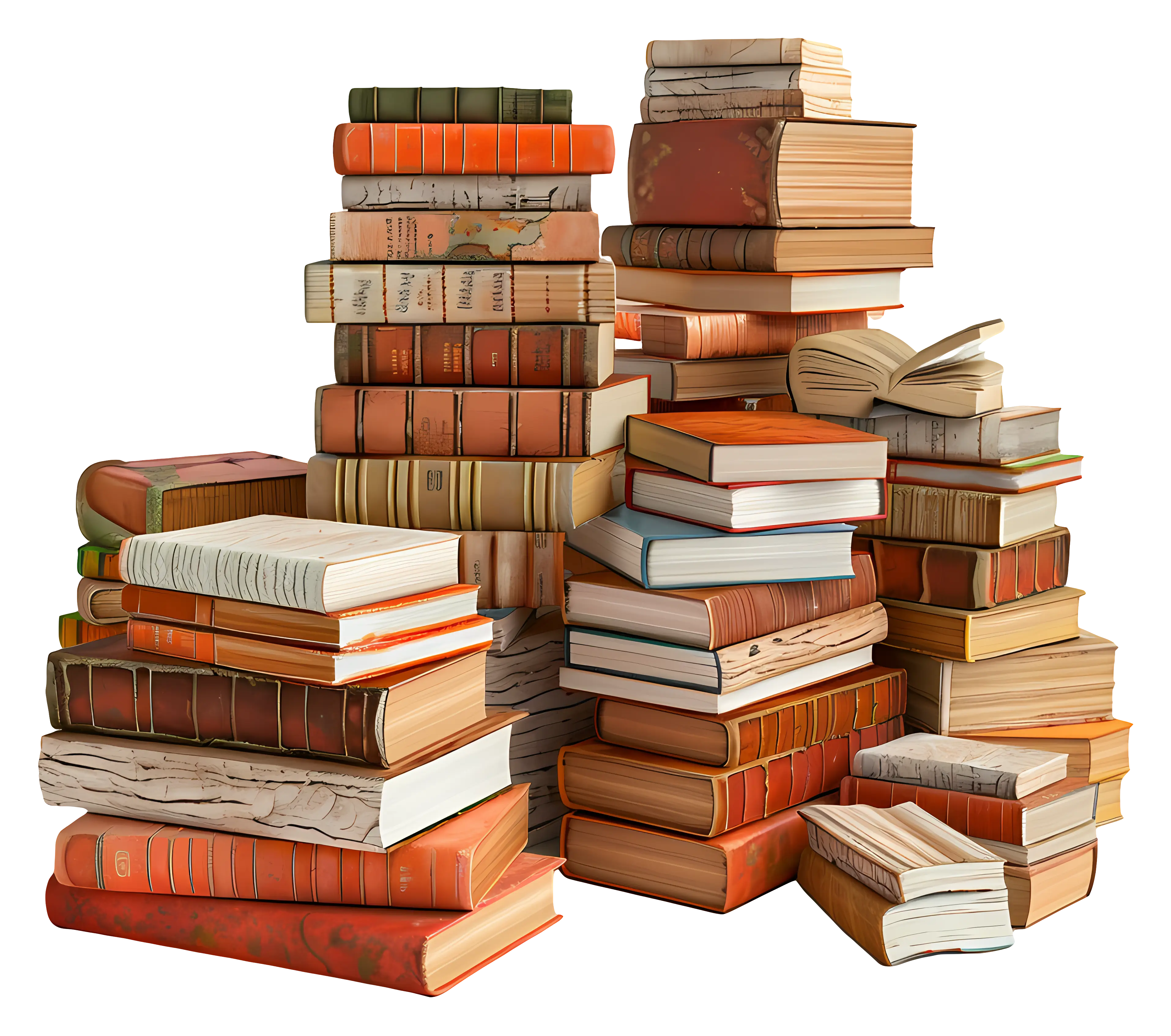 Tall Stack of Various Books
