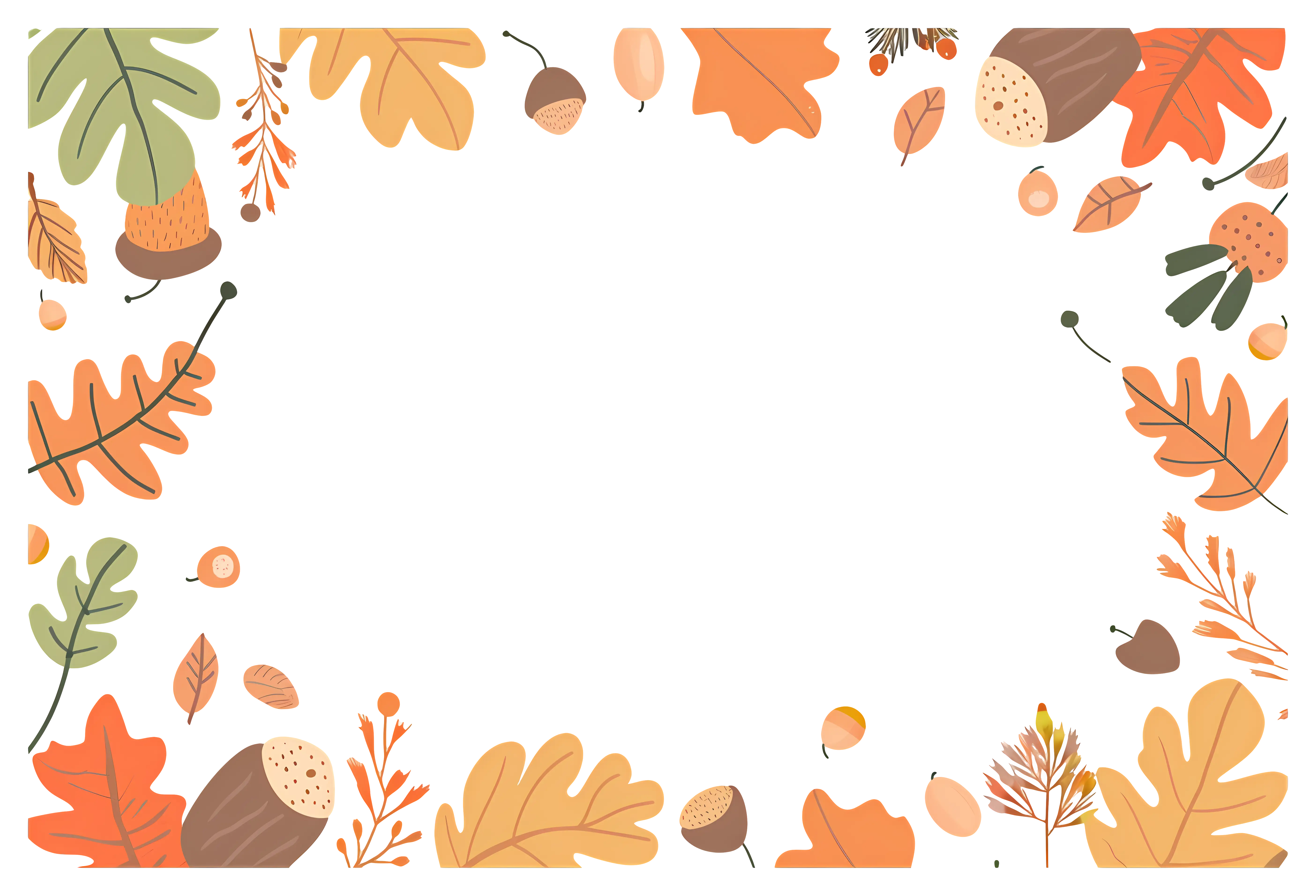 Fall Leaves Frame for Seasonal Decoration