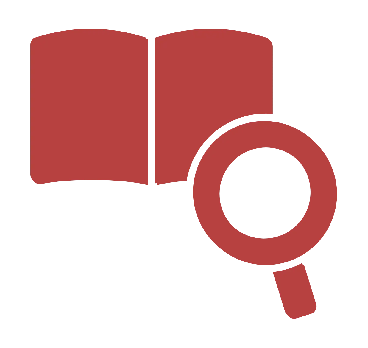 Open Book and Magnifying Glass Icon