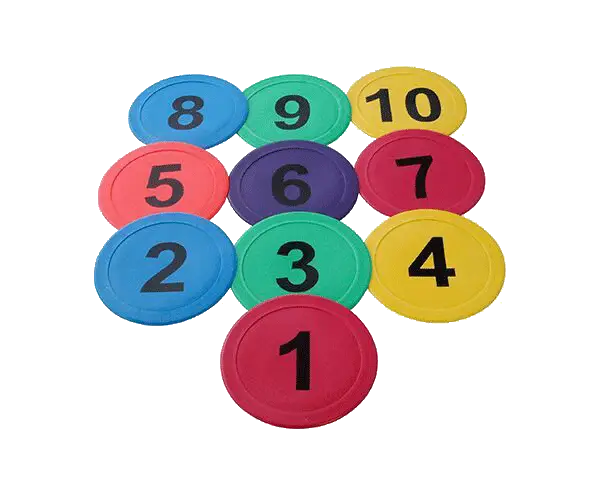 Colorful Numbered Discs for Education