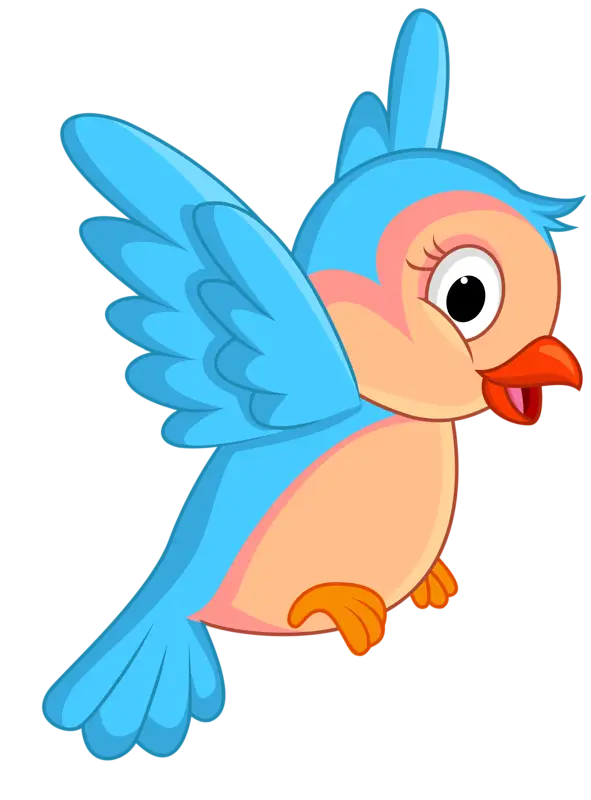 Blue Cartoon Bird Flying Animation
