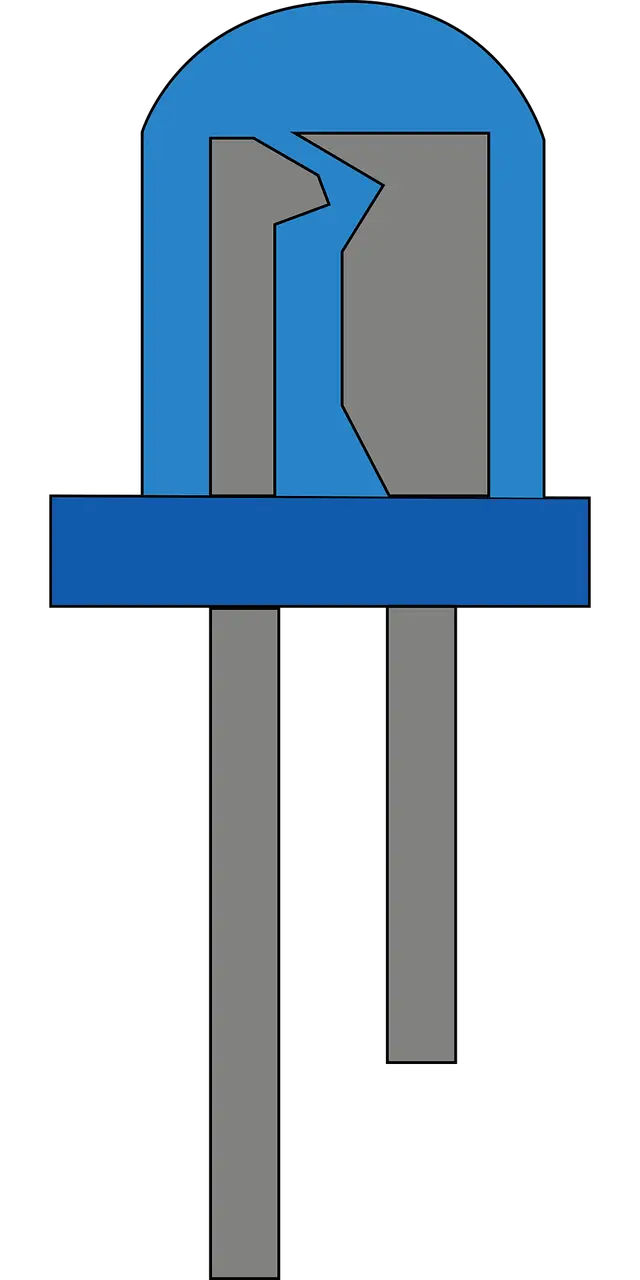 Damaged Blue LED Light Illustration